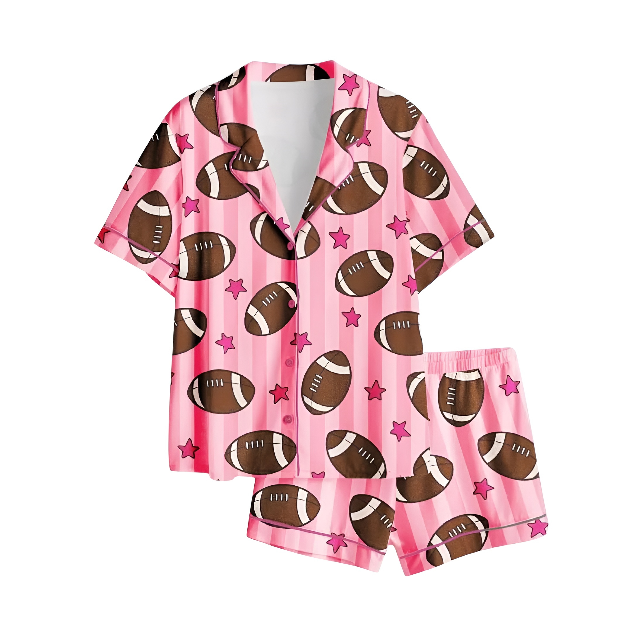 American Football Illustration Theme Pajama Set