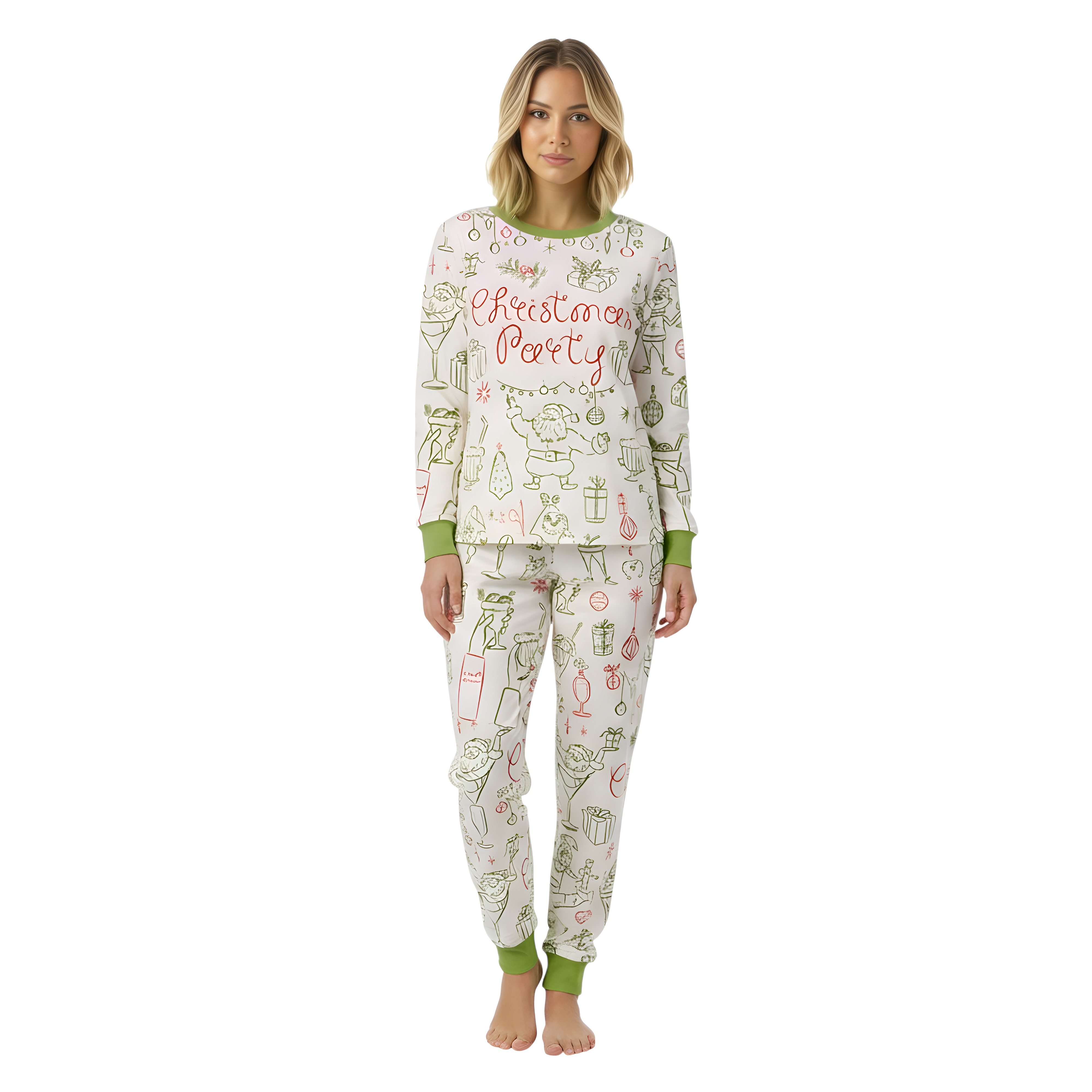 Christmas Party Art Print Pajama Set