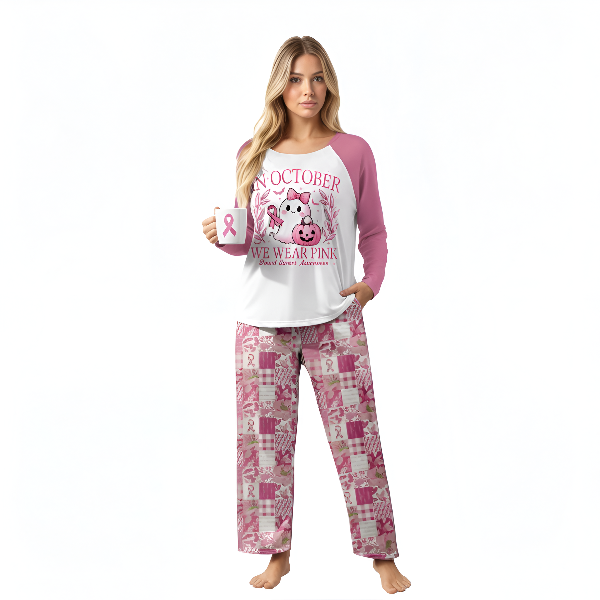 BCAM Raglan October Printed Lounge Pajama Set
