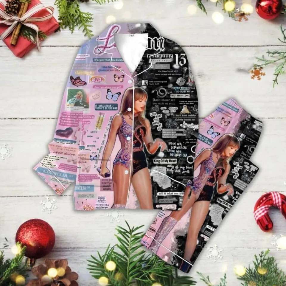 Printed Pajama Set For Women With Taylor Swift Theme And Lyrics
