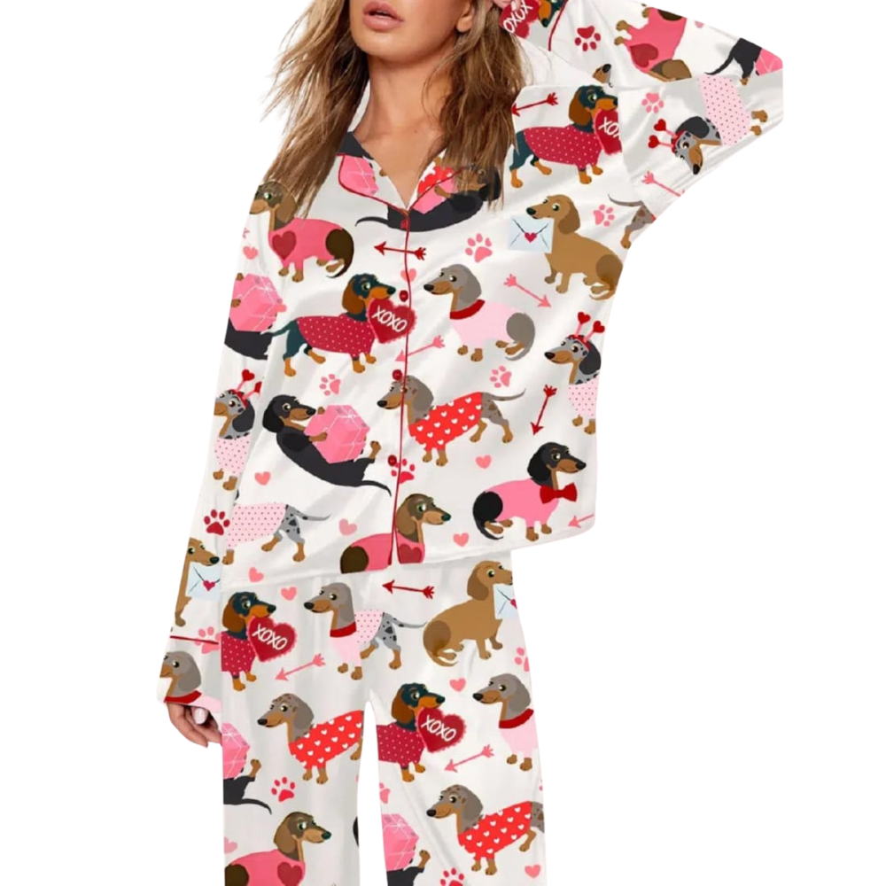 Valentine's Day Dachshund Pajama Set