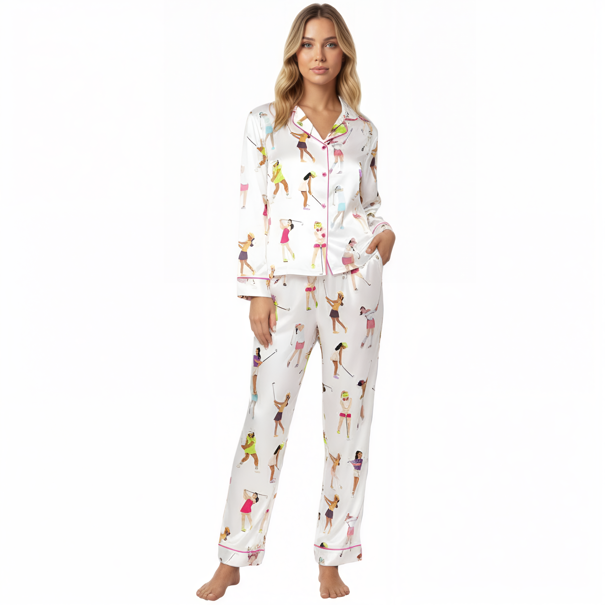 Ladies Golf Printed Pajama Set