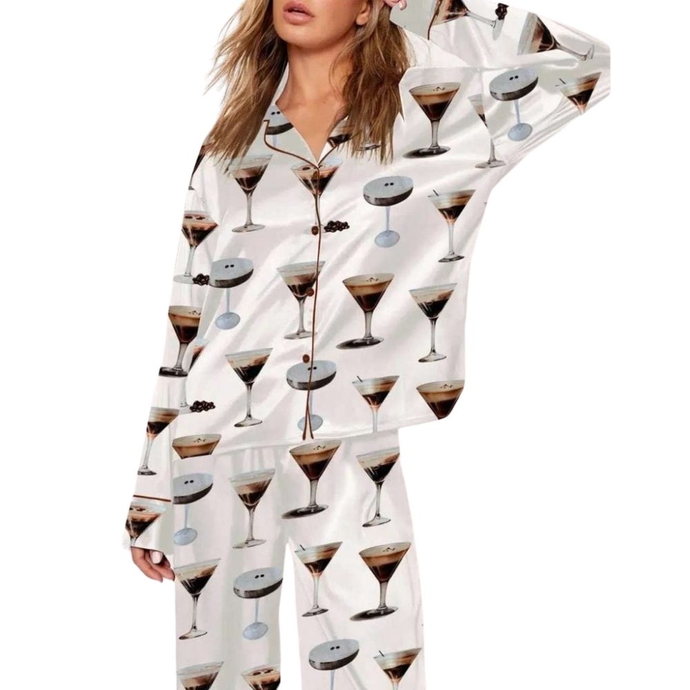 Espresso Martini Cocktail Printed Pajama Set