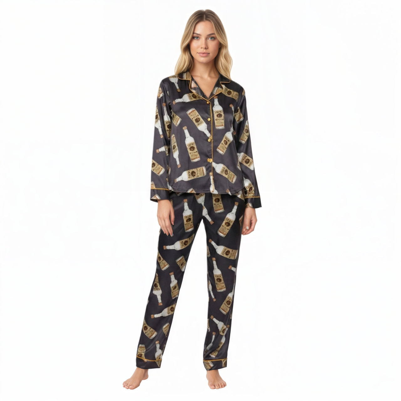 Bottle Printed Pajama Set