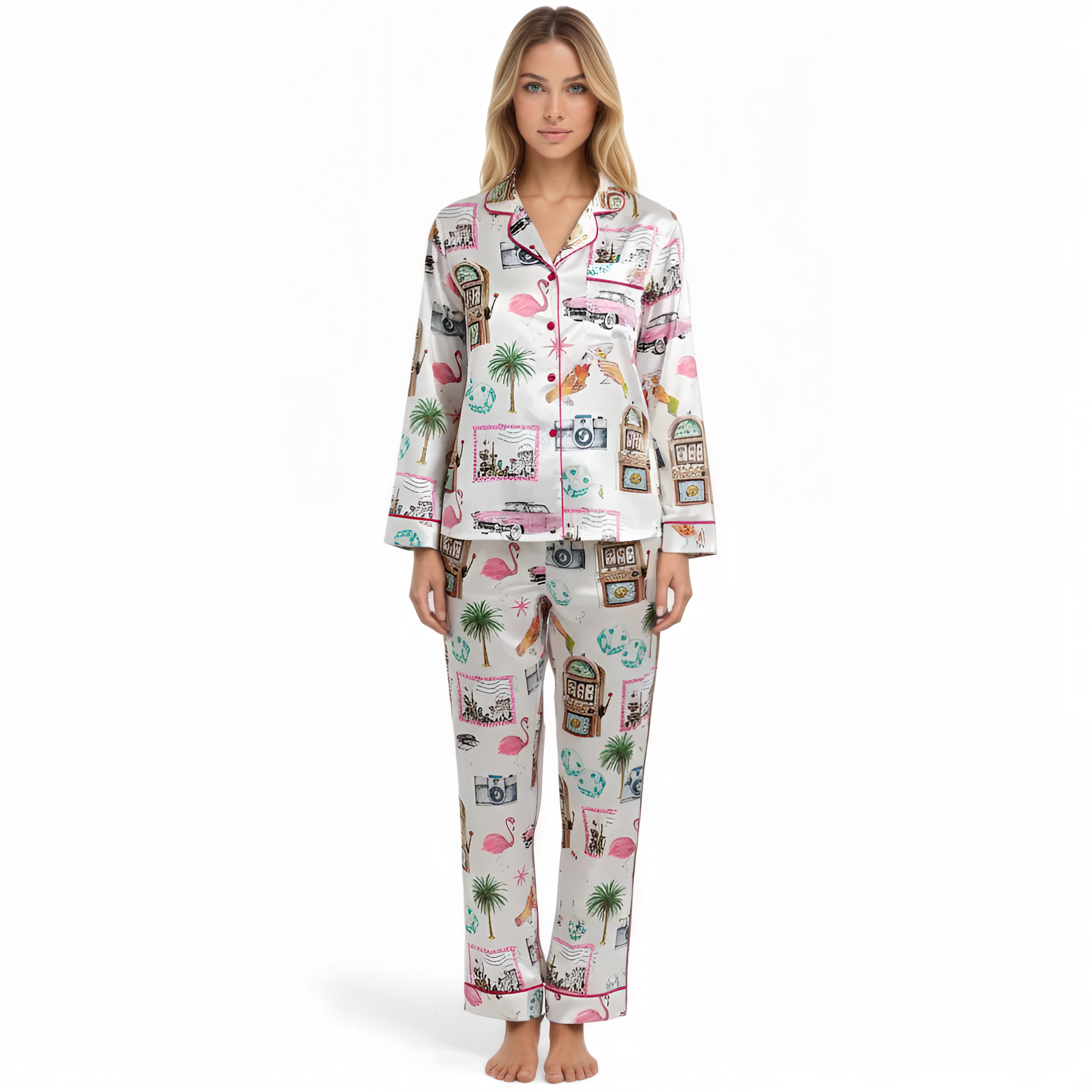 Las Vegas Bachelorette Girls Party Themed Printed Pajama Set