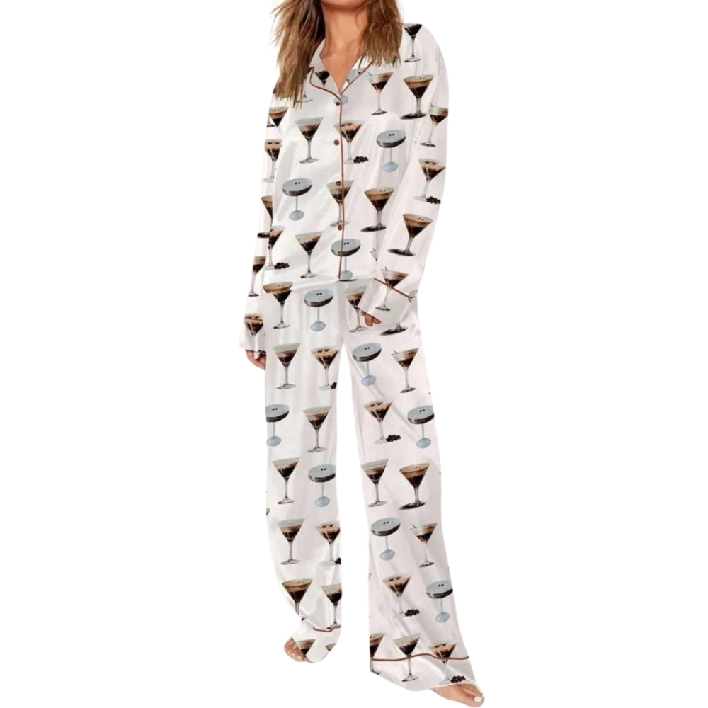 Espresso Martini Cocktail Printed Pajama Set