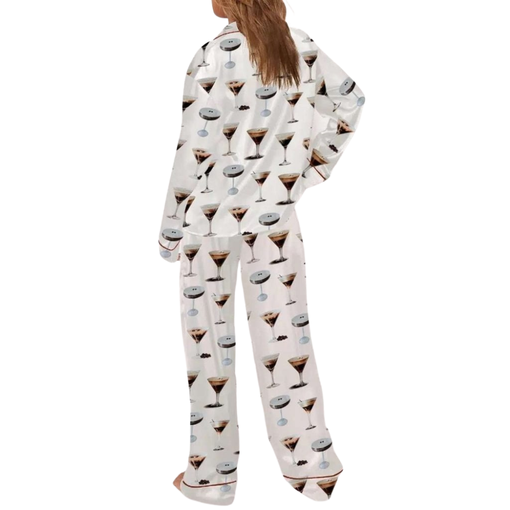Espresso Martini Cocktail Printed Pajama Set