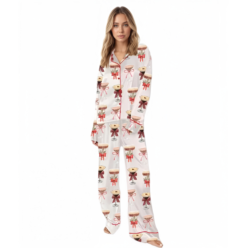 Espresso Martini Art Christmas Pajama Set