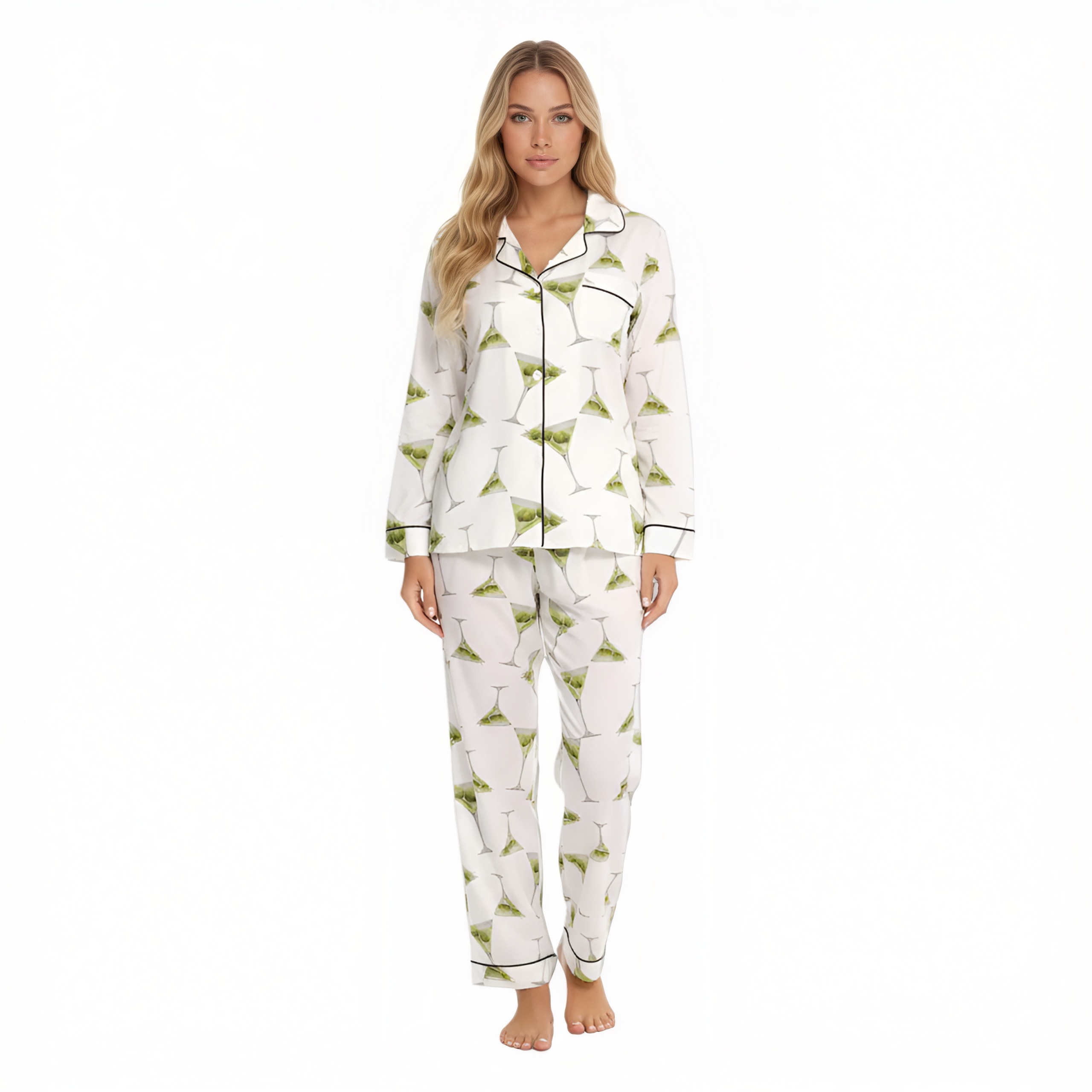 Olives Printed Pajama Set