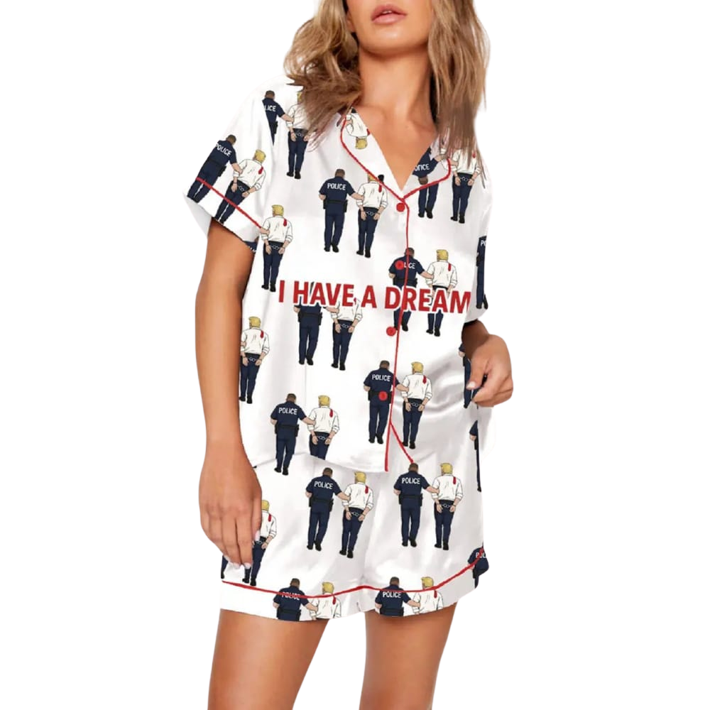 I Have A Dream Letter Printed Pajama Set