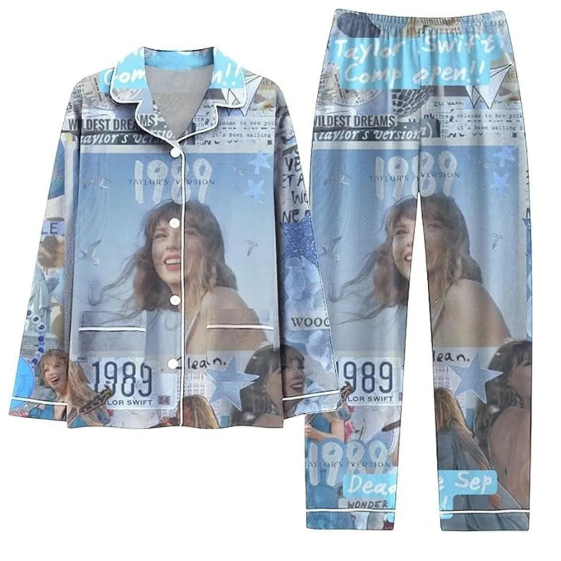 TS Eras Tour Inspired Christmas Satin Pajama Set