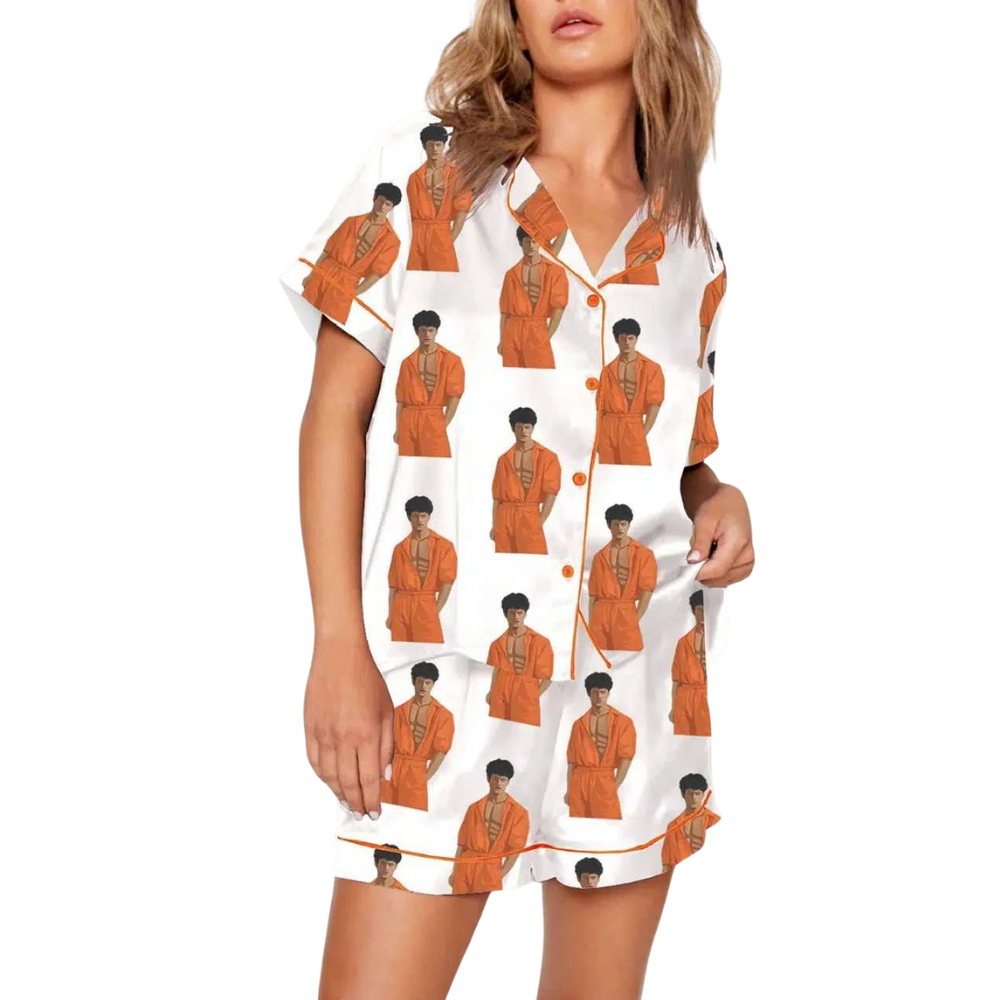 Bold Luigi Mangione Graphic Printed Pajama Set