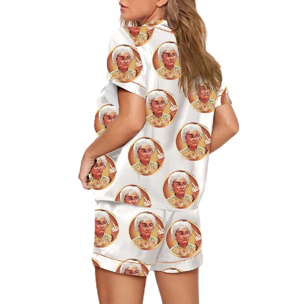 Finger Print Pajama Set With Matching Pants