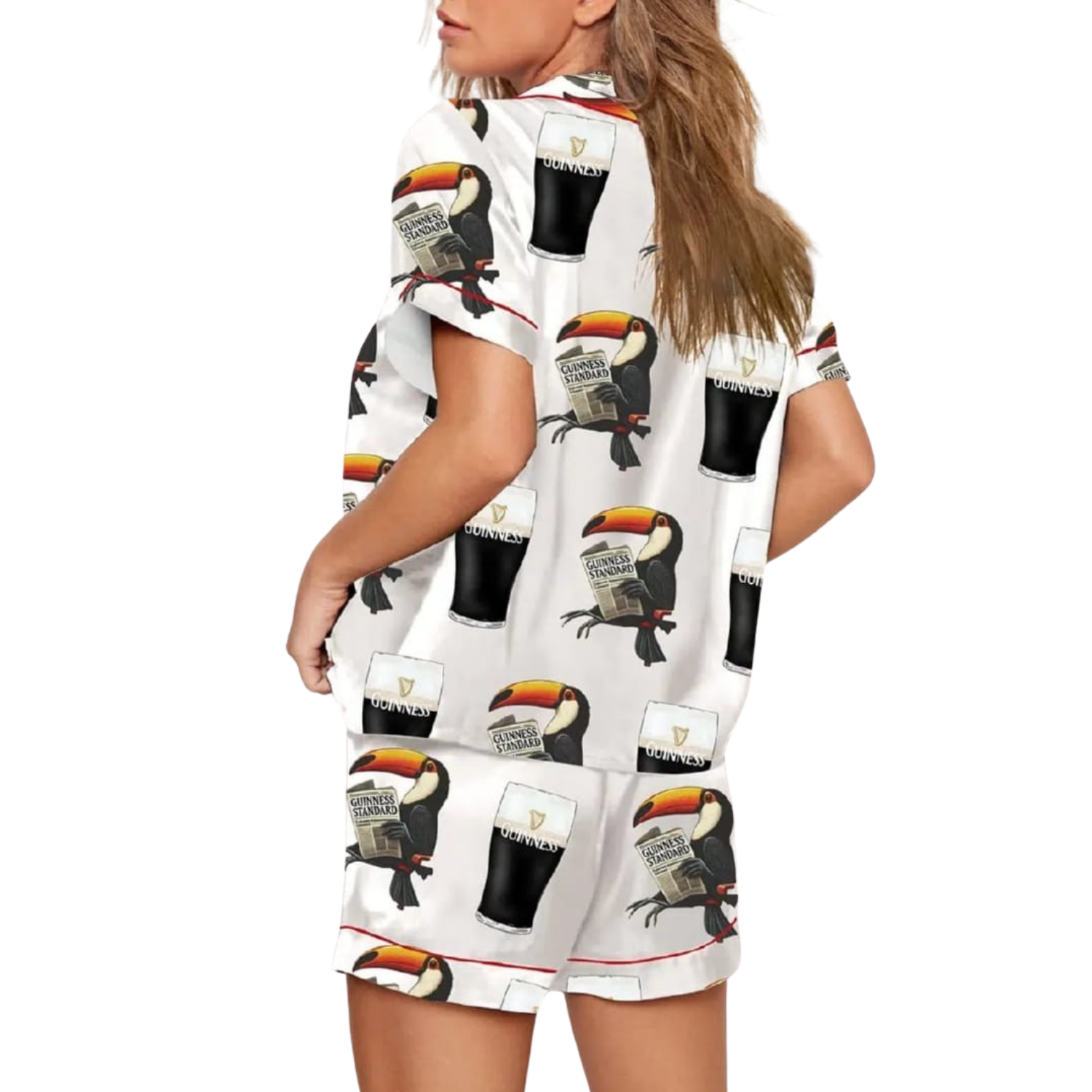 Toucan Print Pajama Set With Split The Guinness Graphic