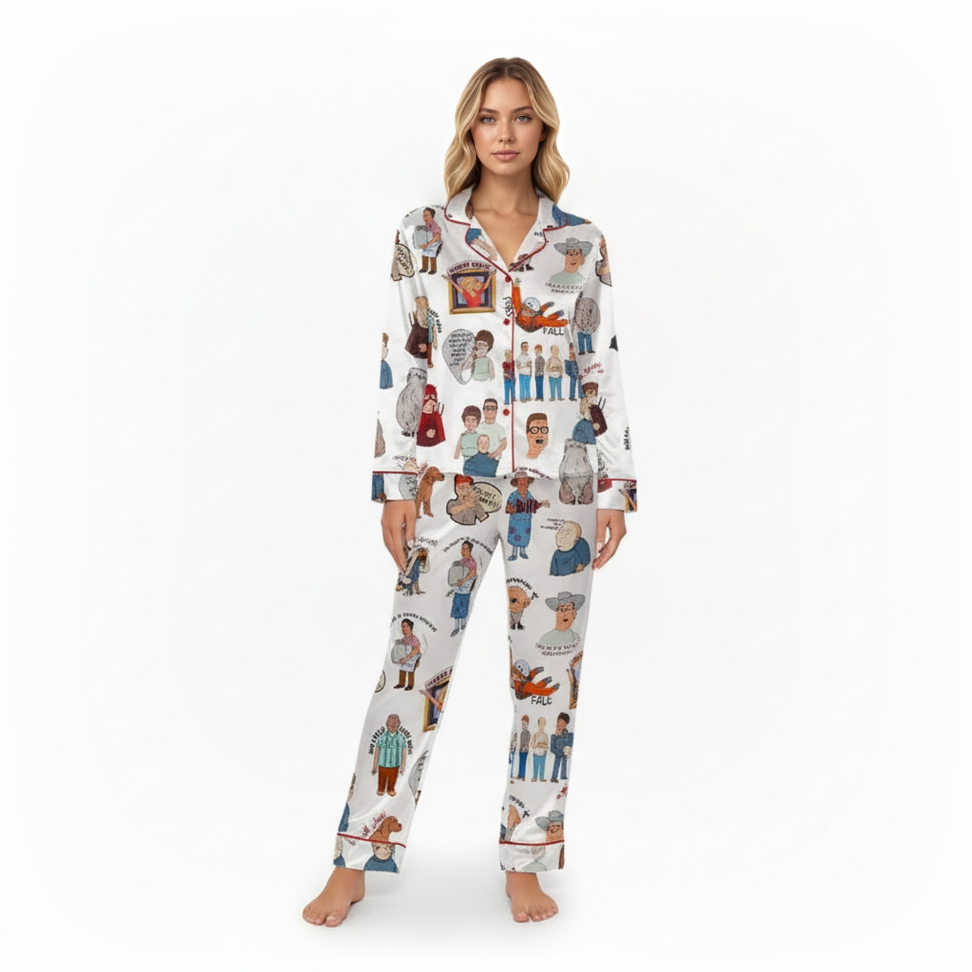 King Of The Hill Cartoon Print Pajama Set
