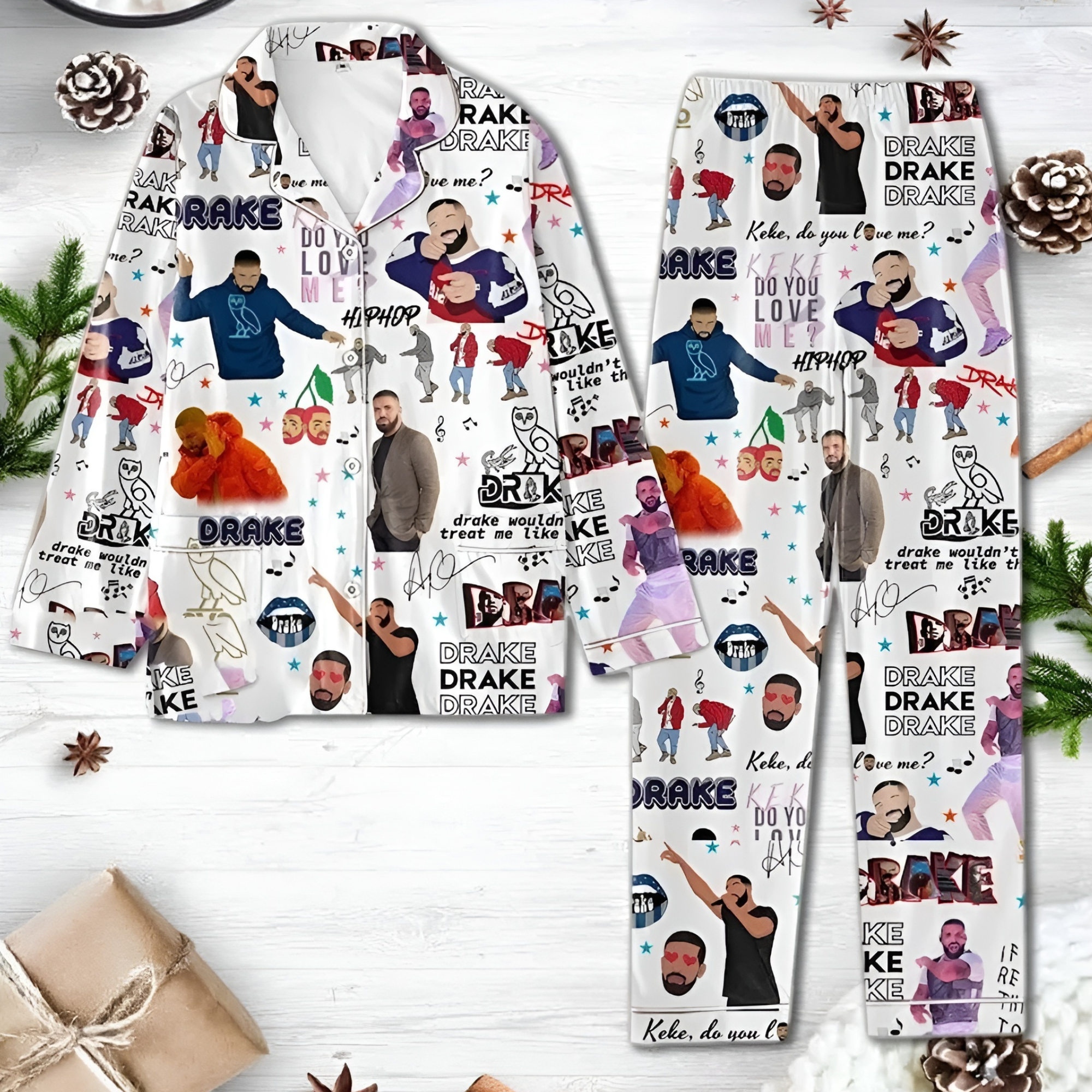 Printed Pajama Set For Fans With Iconic Music Artwork