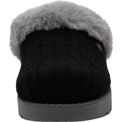 Cable Knit Memory Form Slipper With Rubber Sole