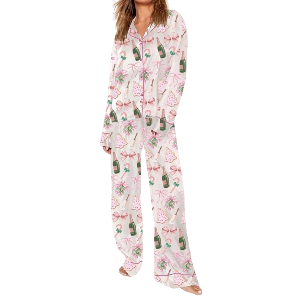 Christmas Celebration Themed Sleepwear Pajama Set 