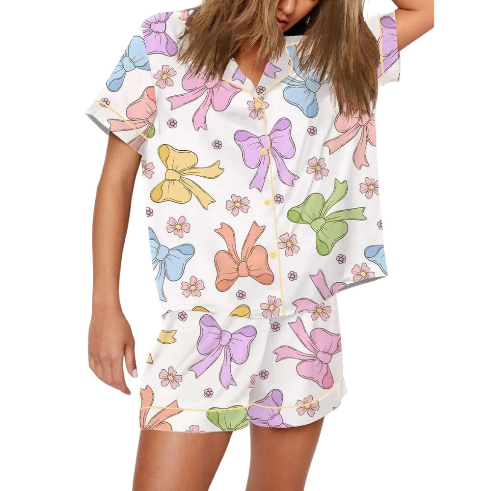 Bow Print Pajama Set