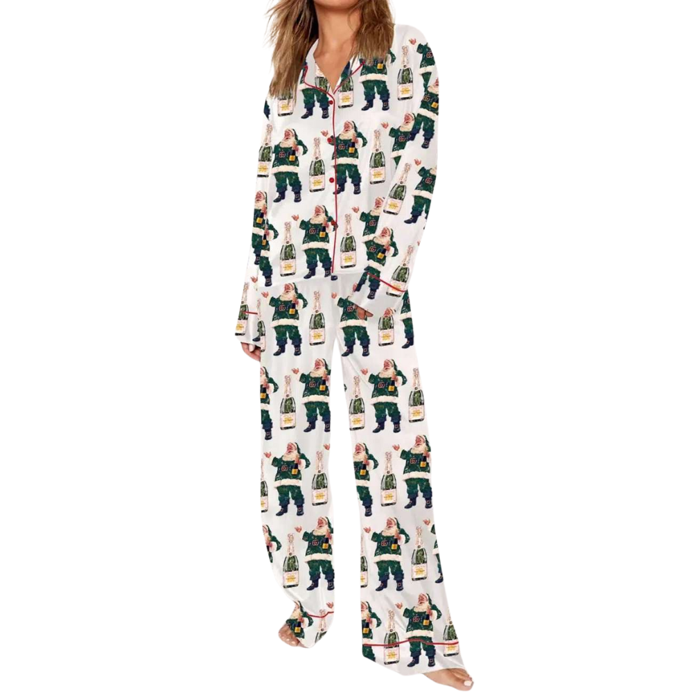 Christmas Santa Bootle Themed Pajama Set