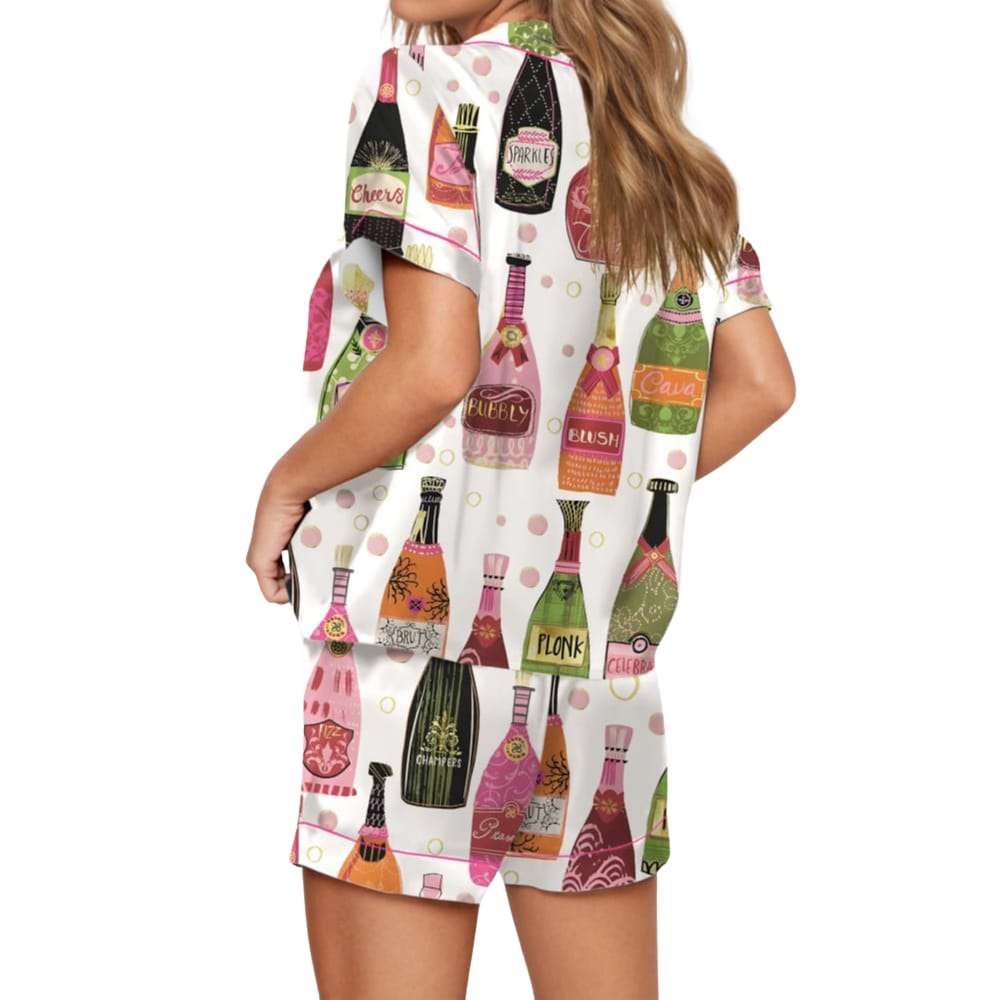 Classic Bottle Design Pajama Lounge Set