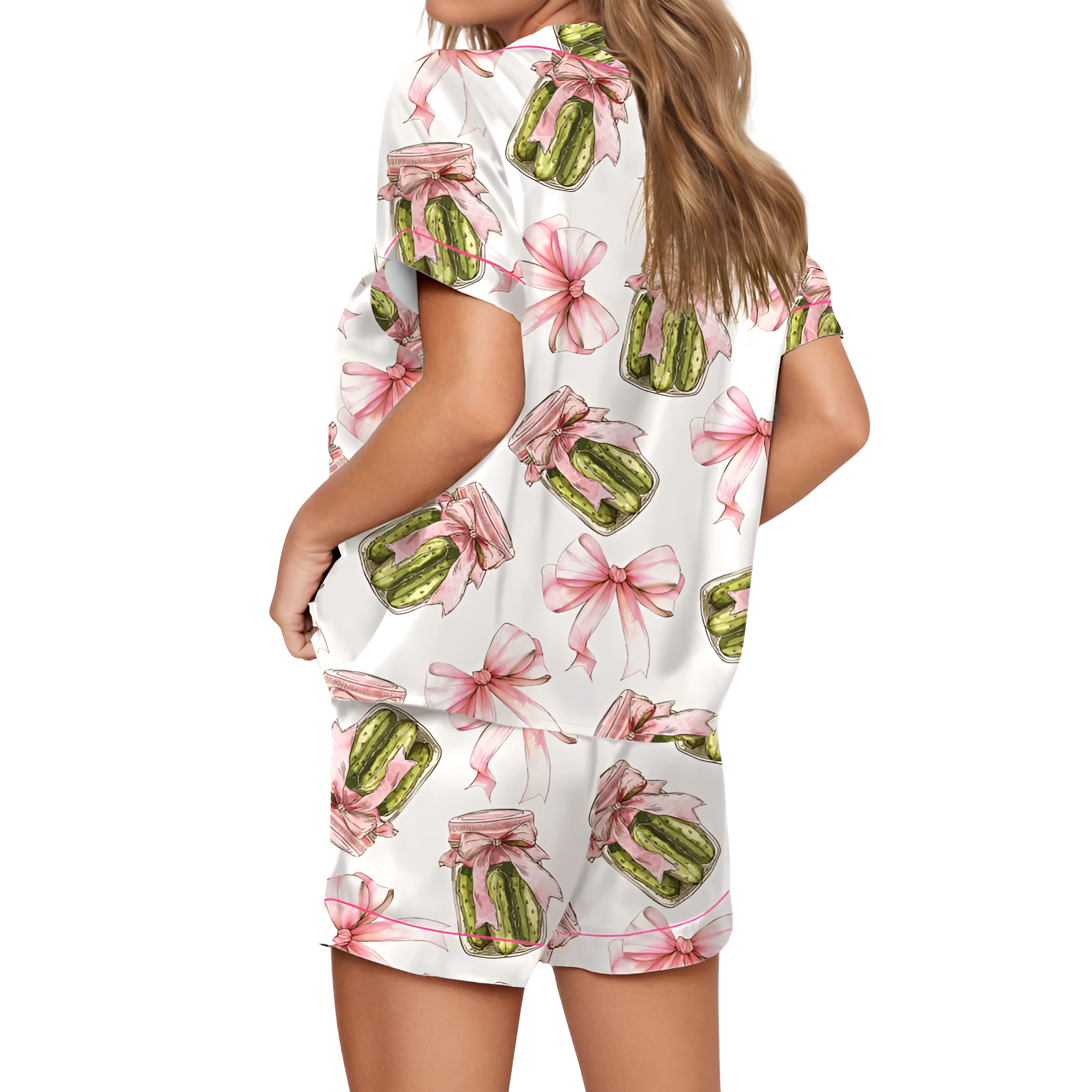Coquette Pickle Satin Pajama Set