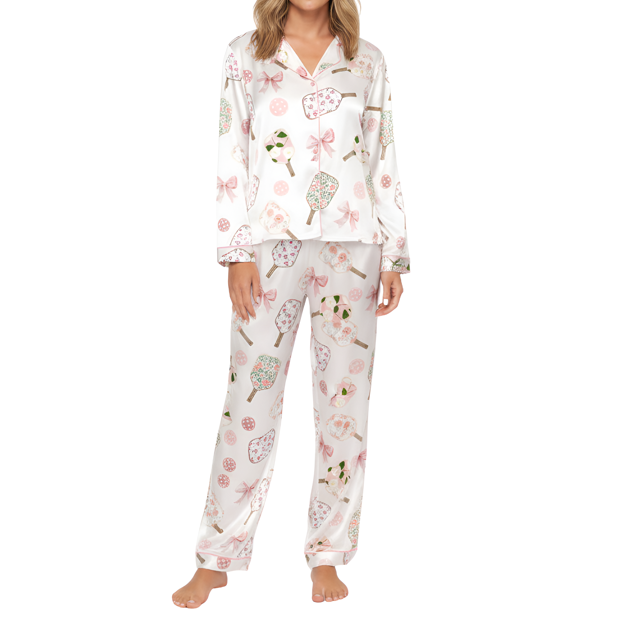 Coquette Pickleball Satin Pajama Set