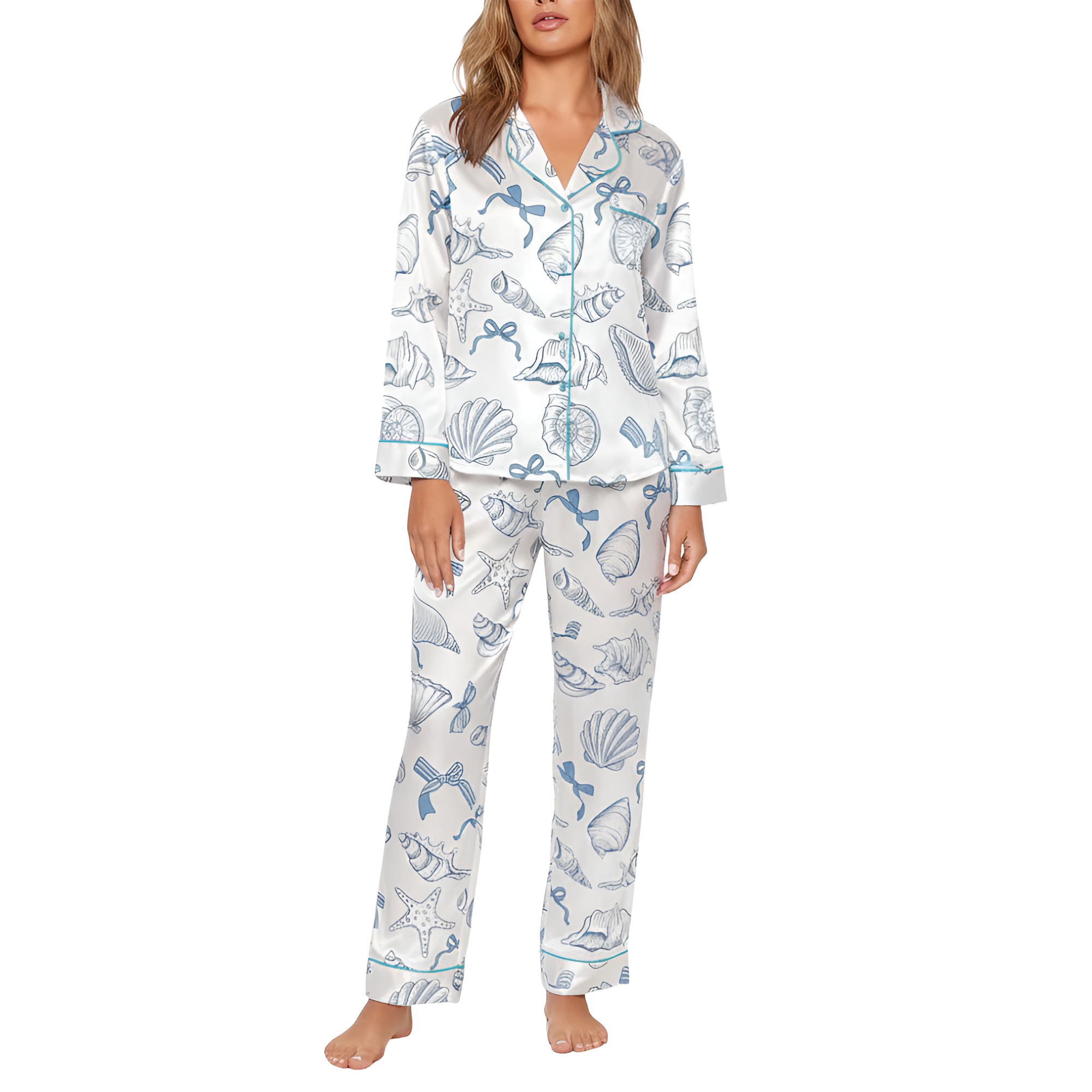 Coquette Seashell Coastal Summer Pajama Set