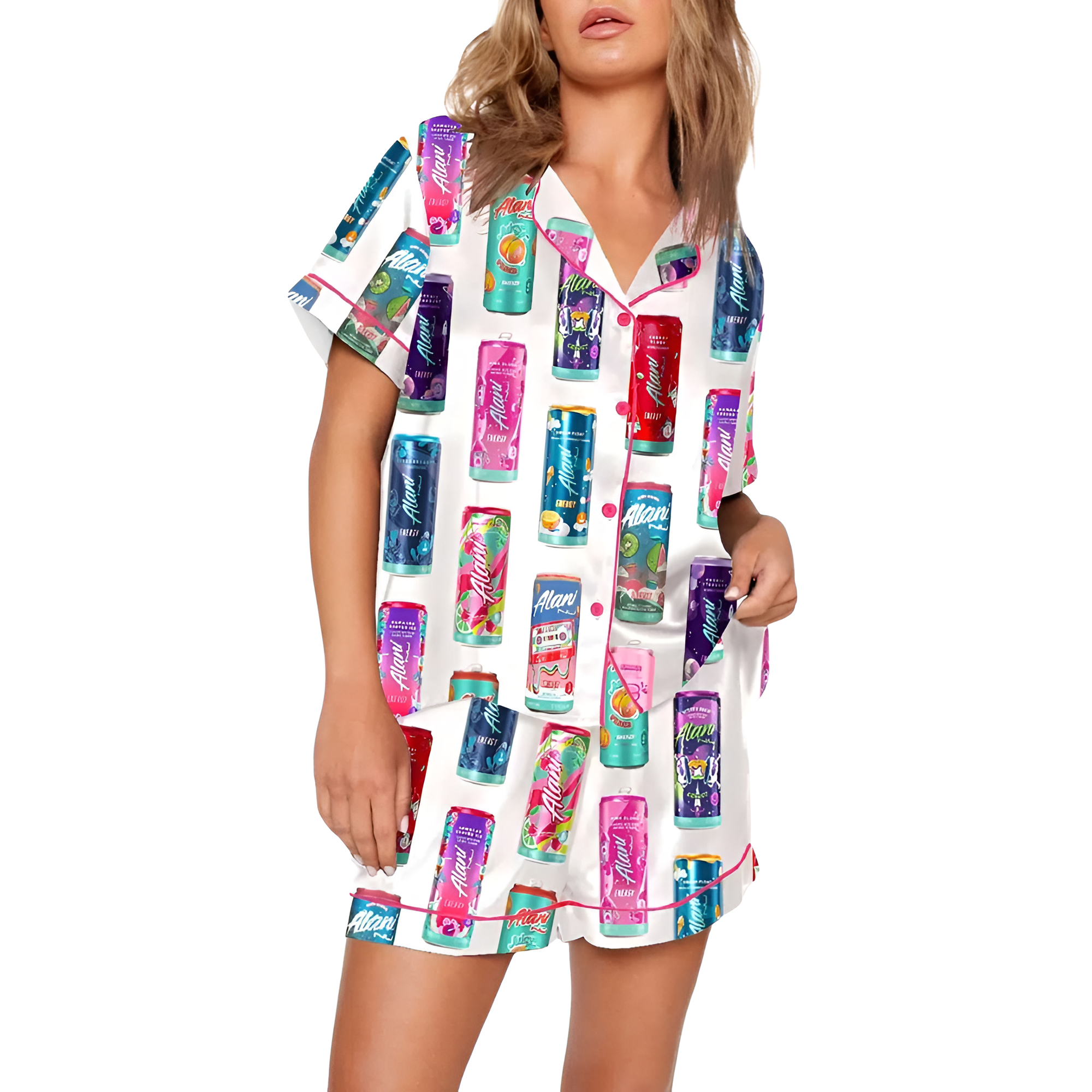 Beverage Can Illustration Pattern Pajama Set