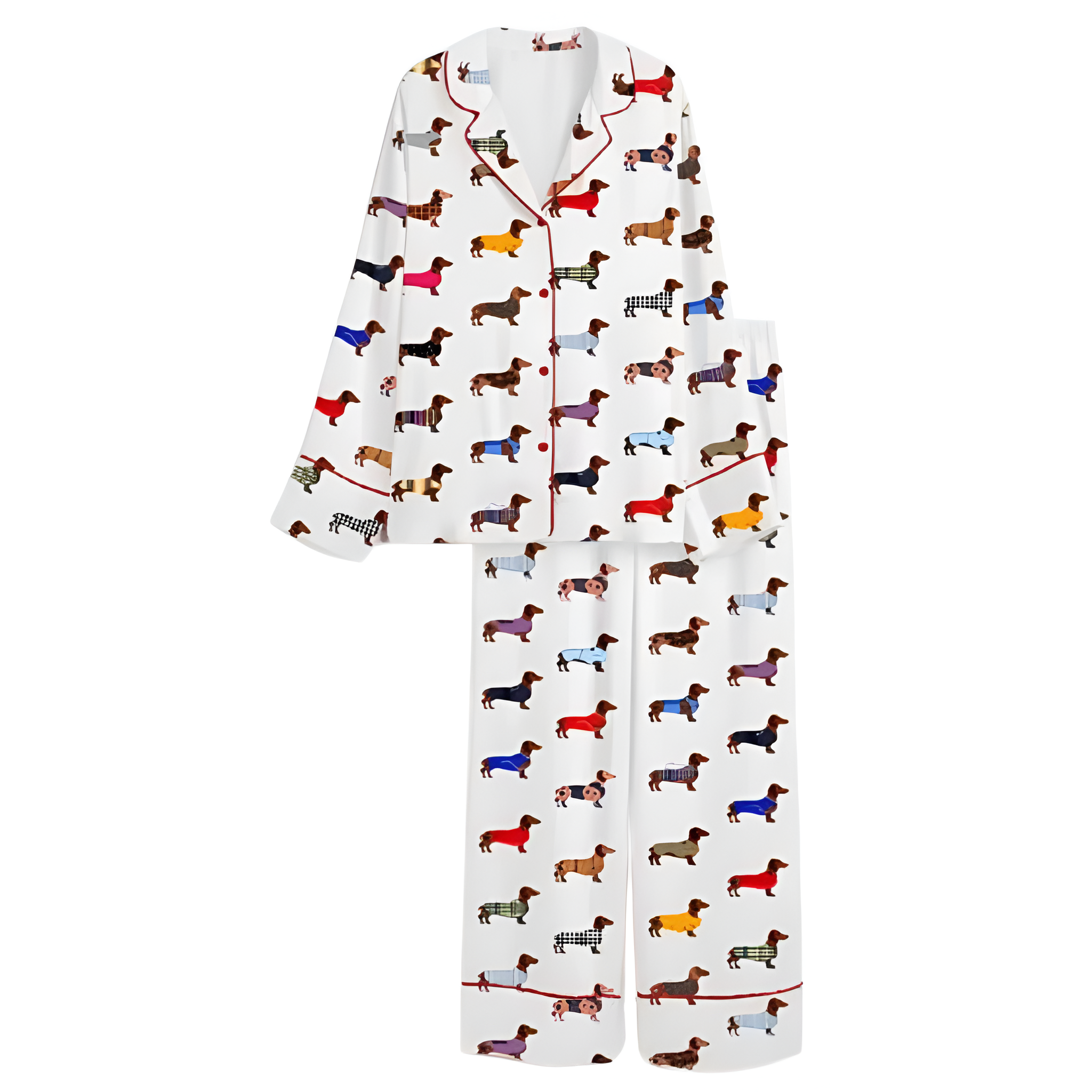 Dachshund Print Short Sleeve Pajama Set