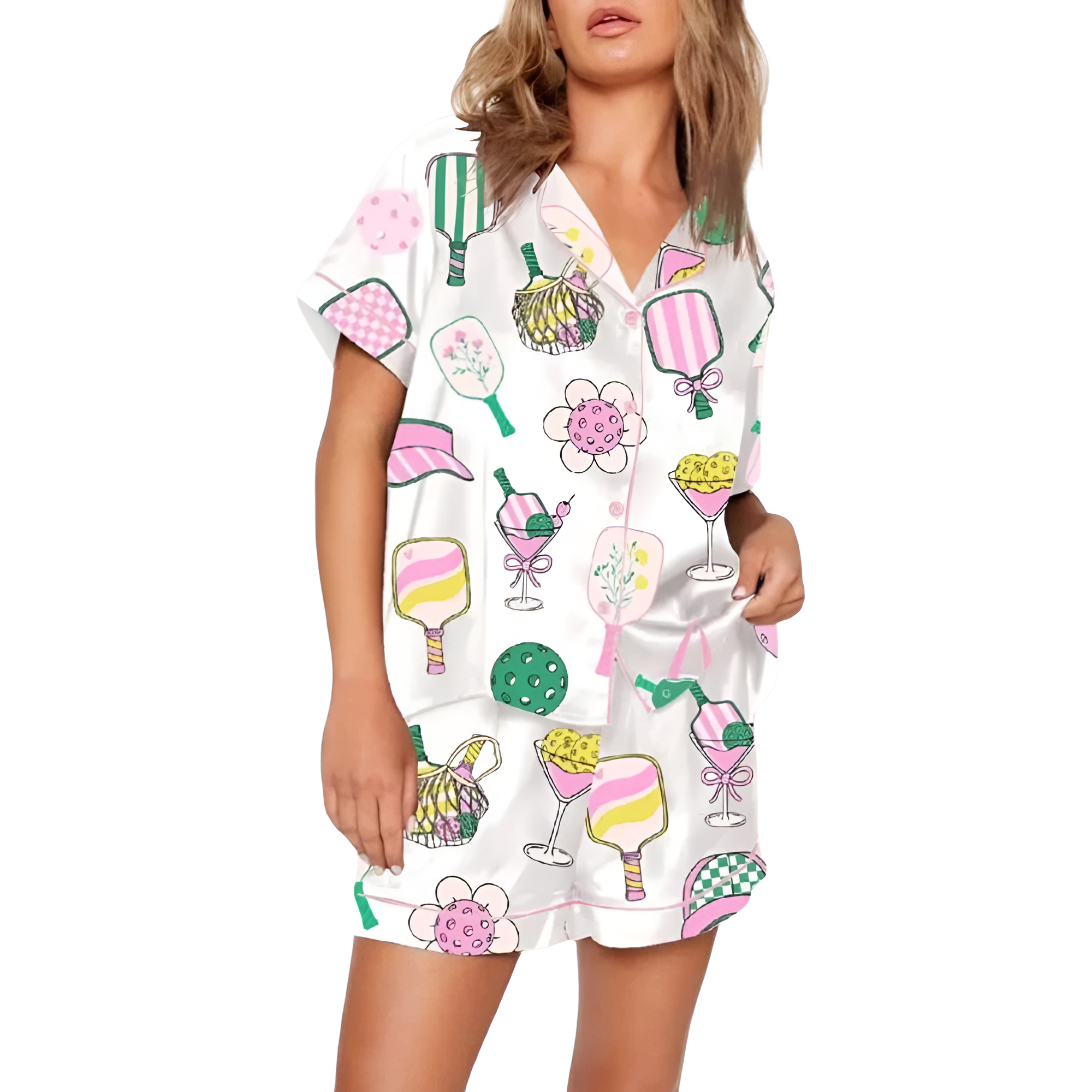 Pickleball Sports Printed Pajama Set