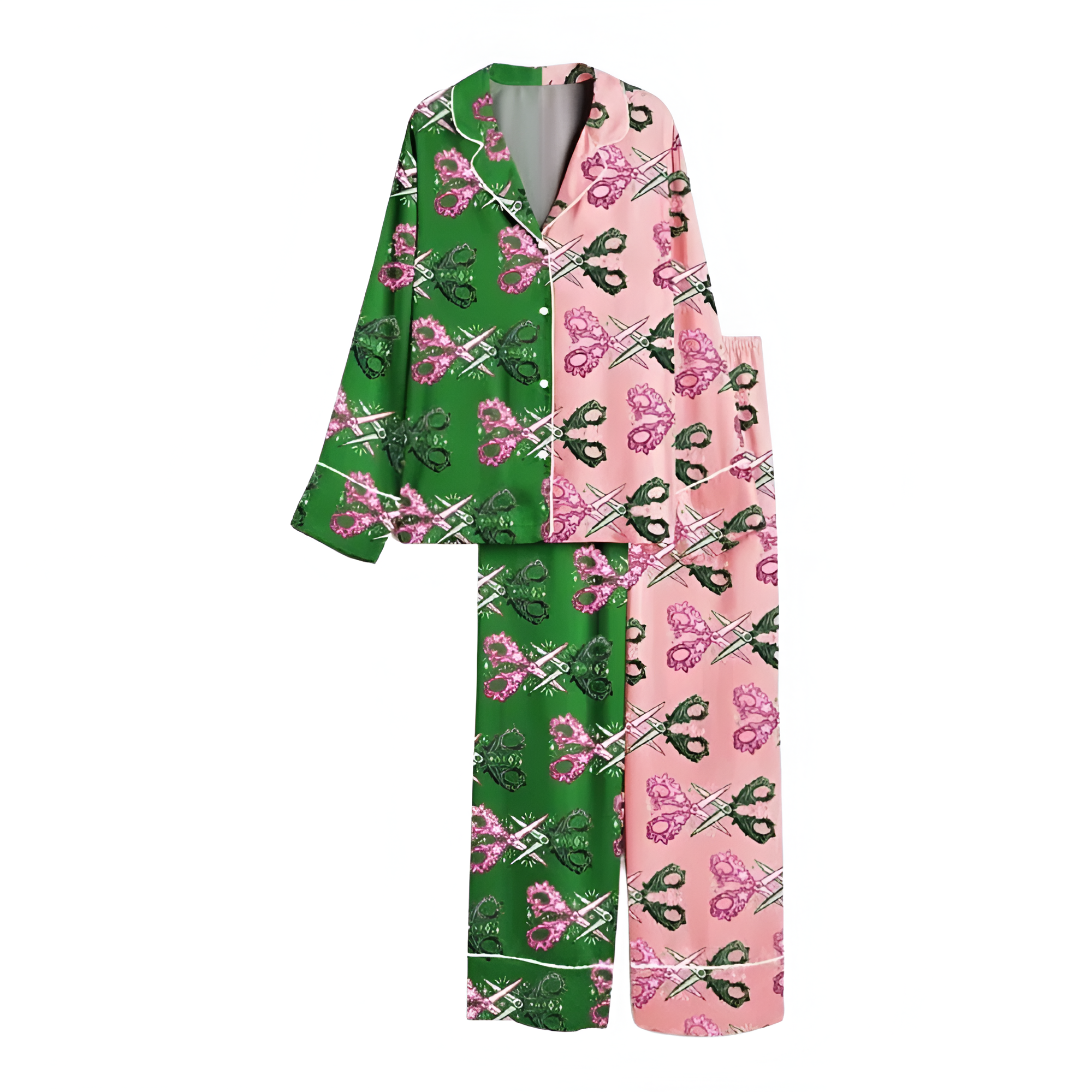 Wicked Scissors Satin Pajama Short Set