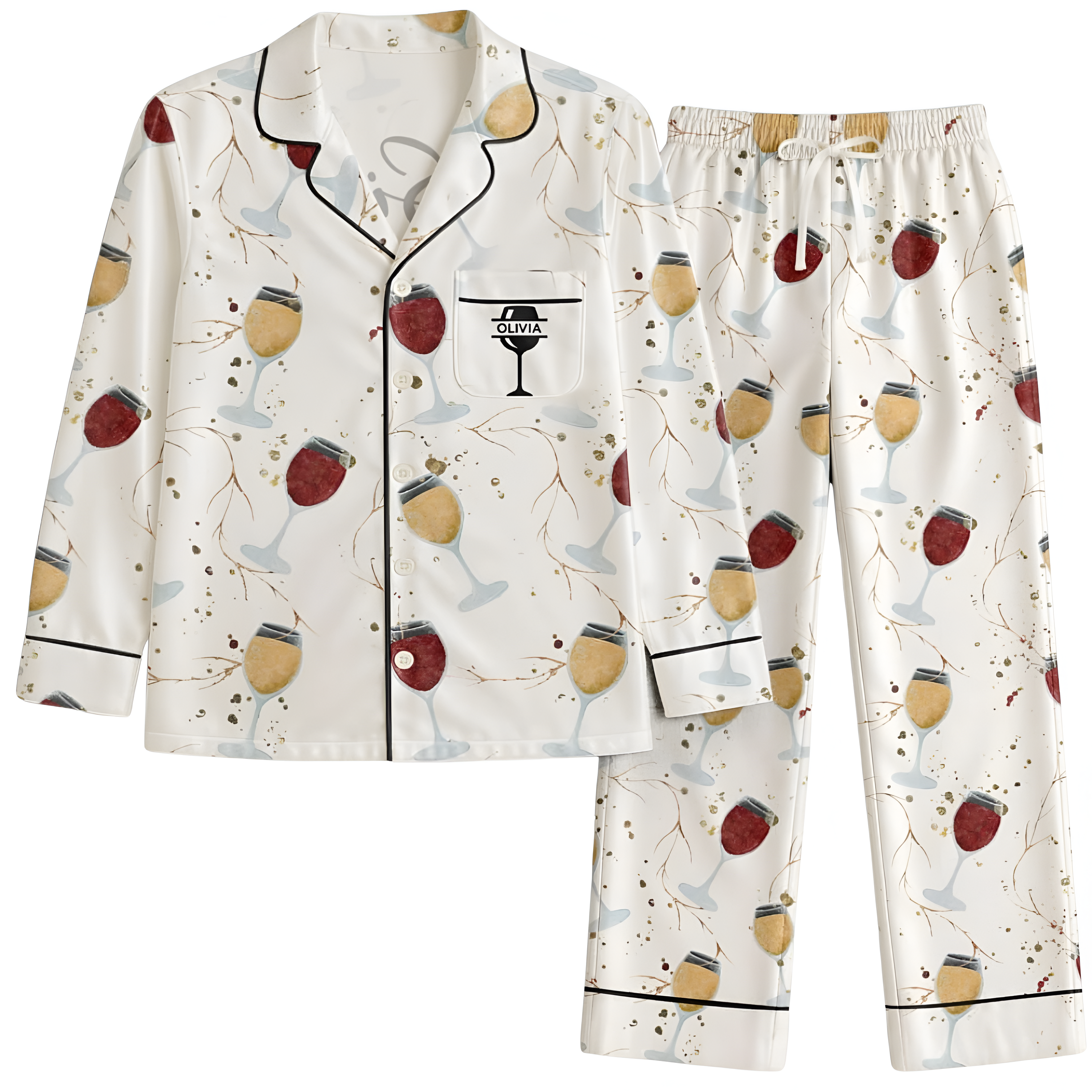 Glass Personalized Print Pajama Set