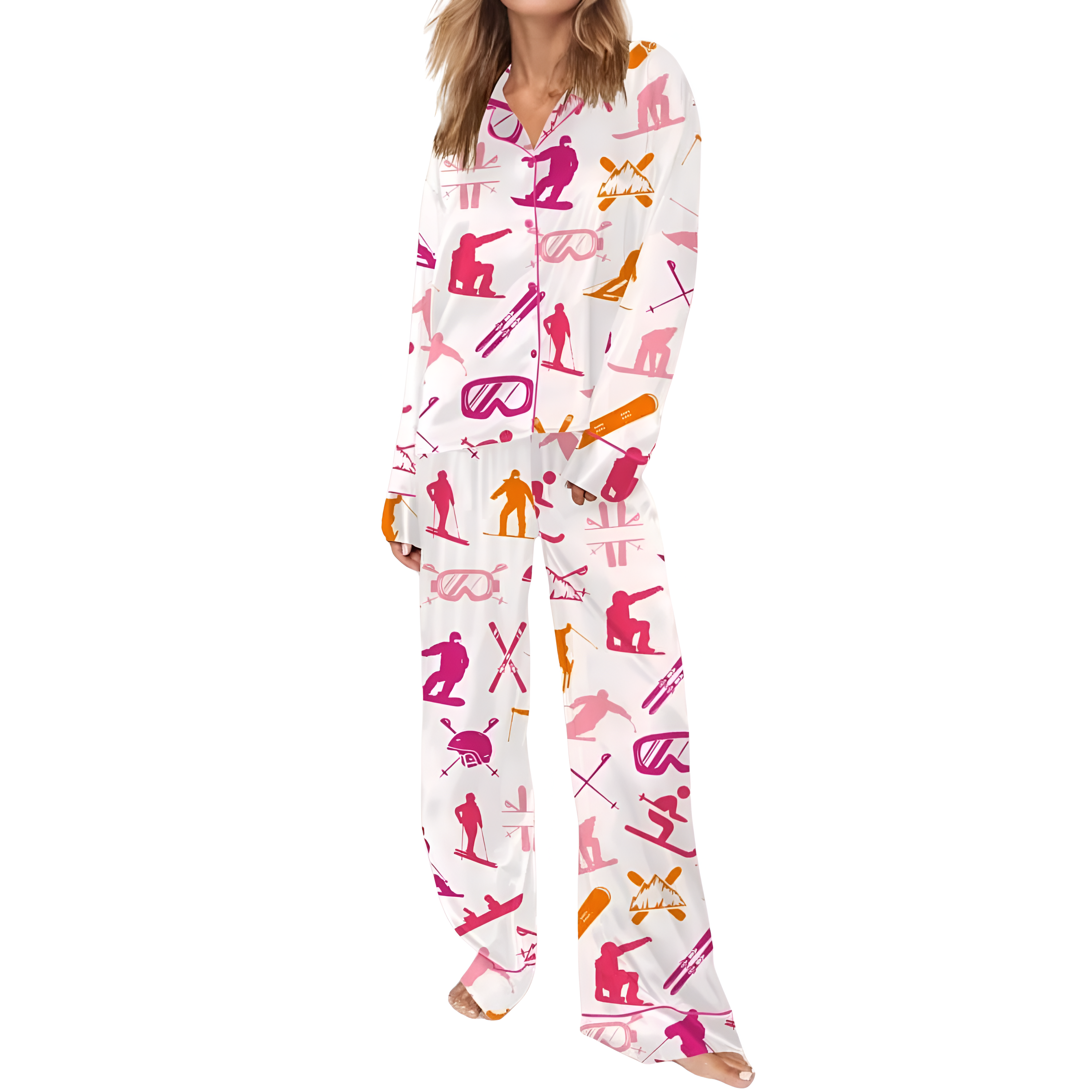Pajama Set With Snowboarding Theme