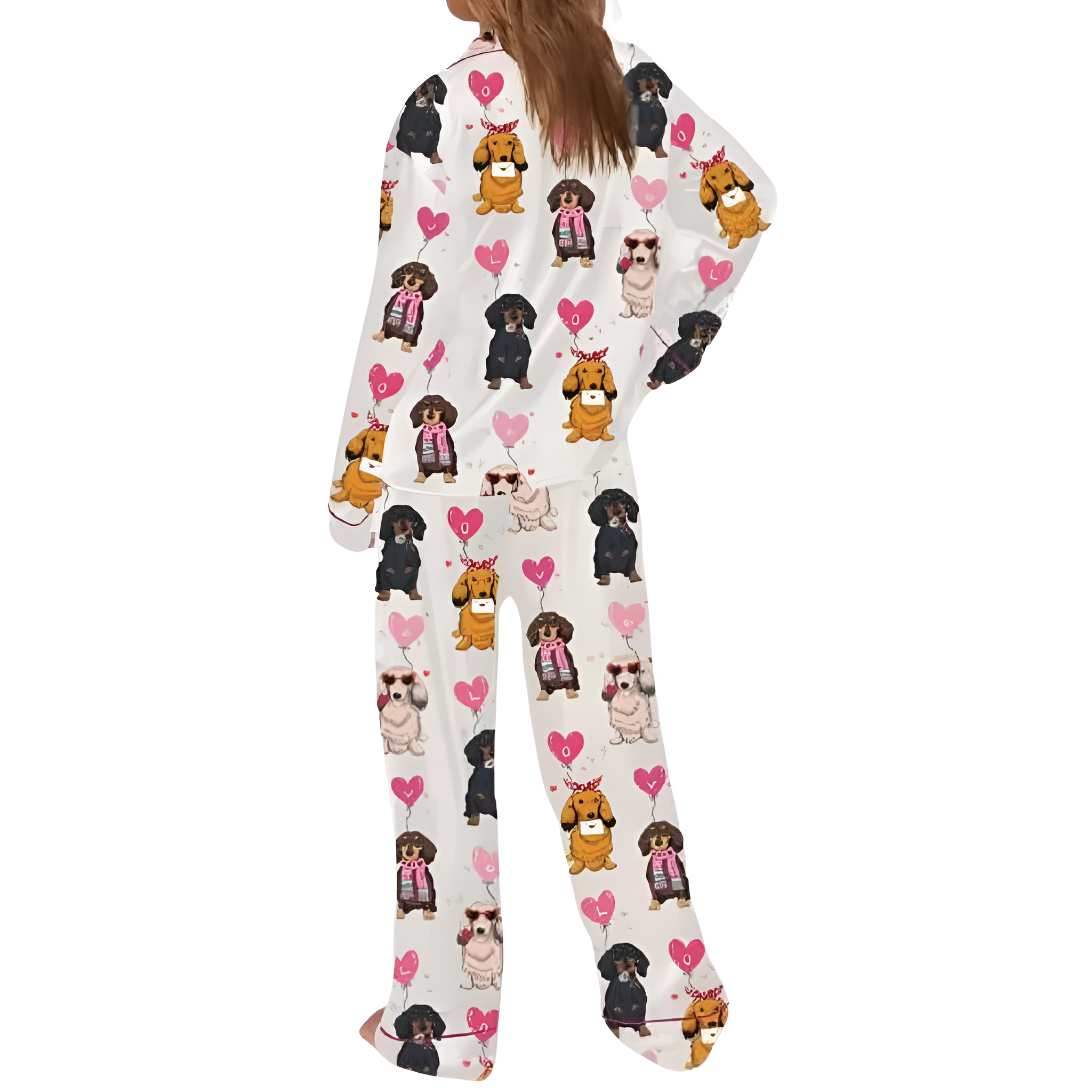 Dachshund Print Long Sleeve Pajama Set