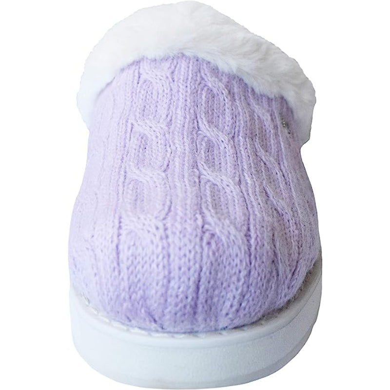 Cable Knit Memory Form Slipper With Rubber Sole