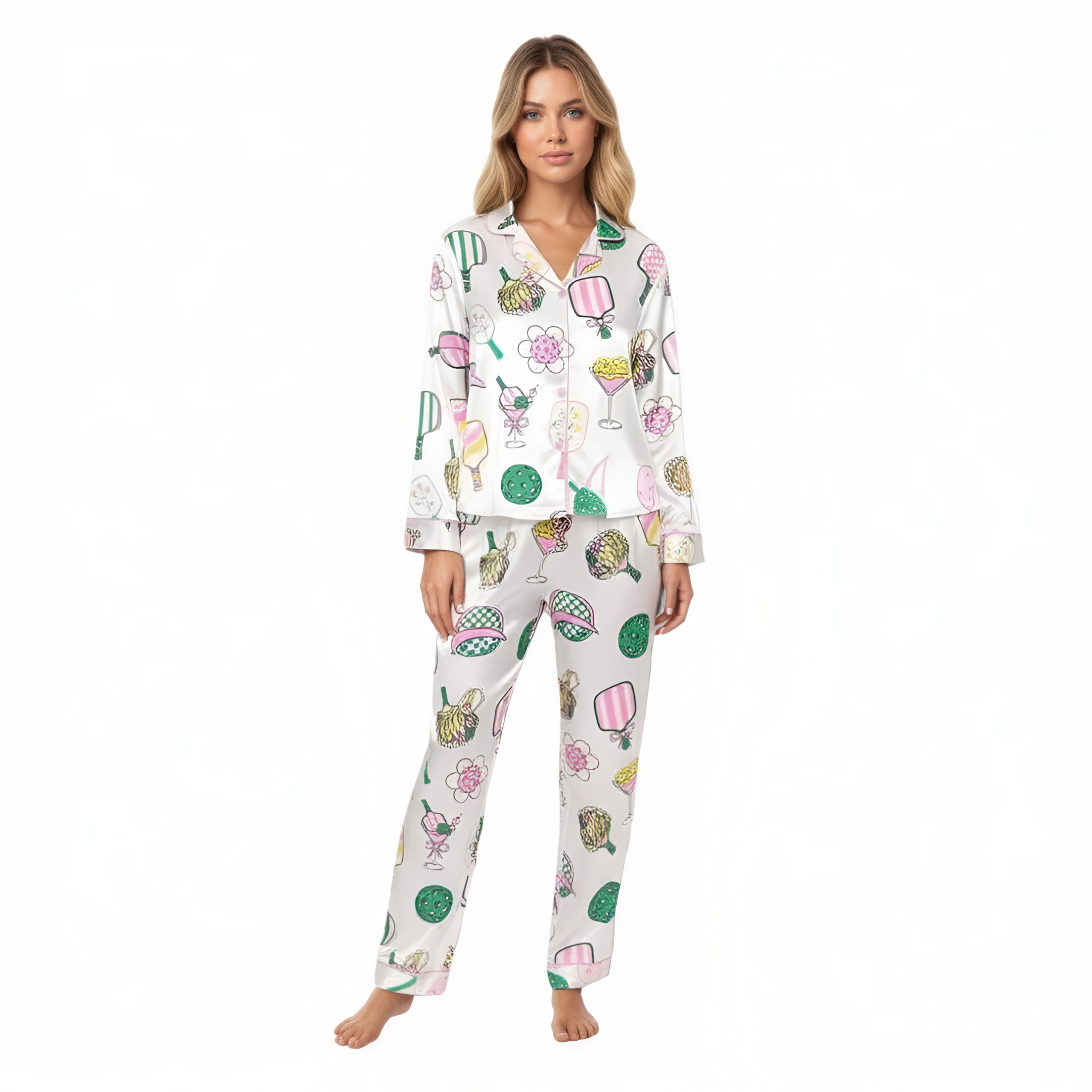 Pickleball Sports Printed Pajama Set