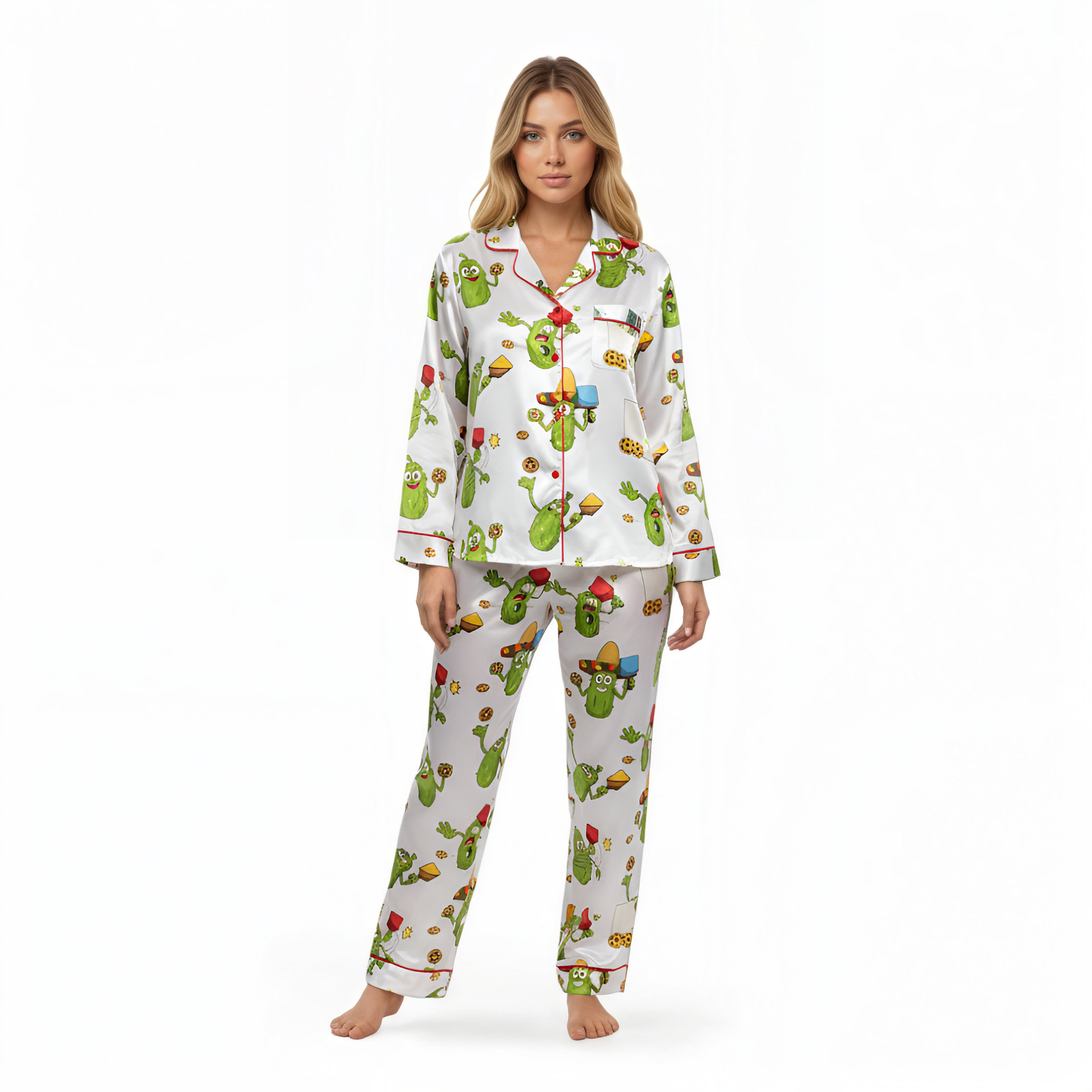 Pickle Cartoon Printed Pajama Set