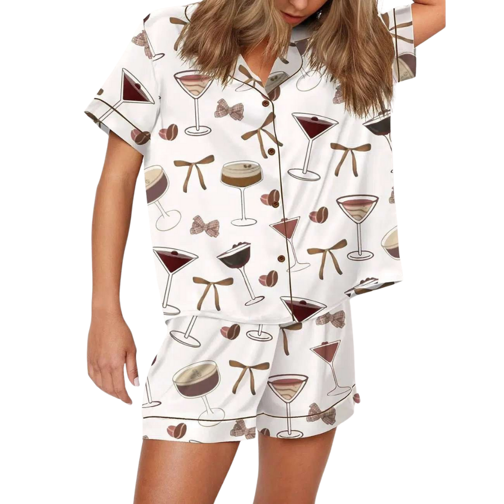Espresso Martini Printed Short Pajama Set