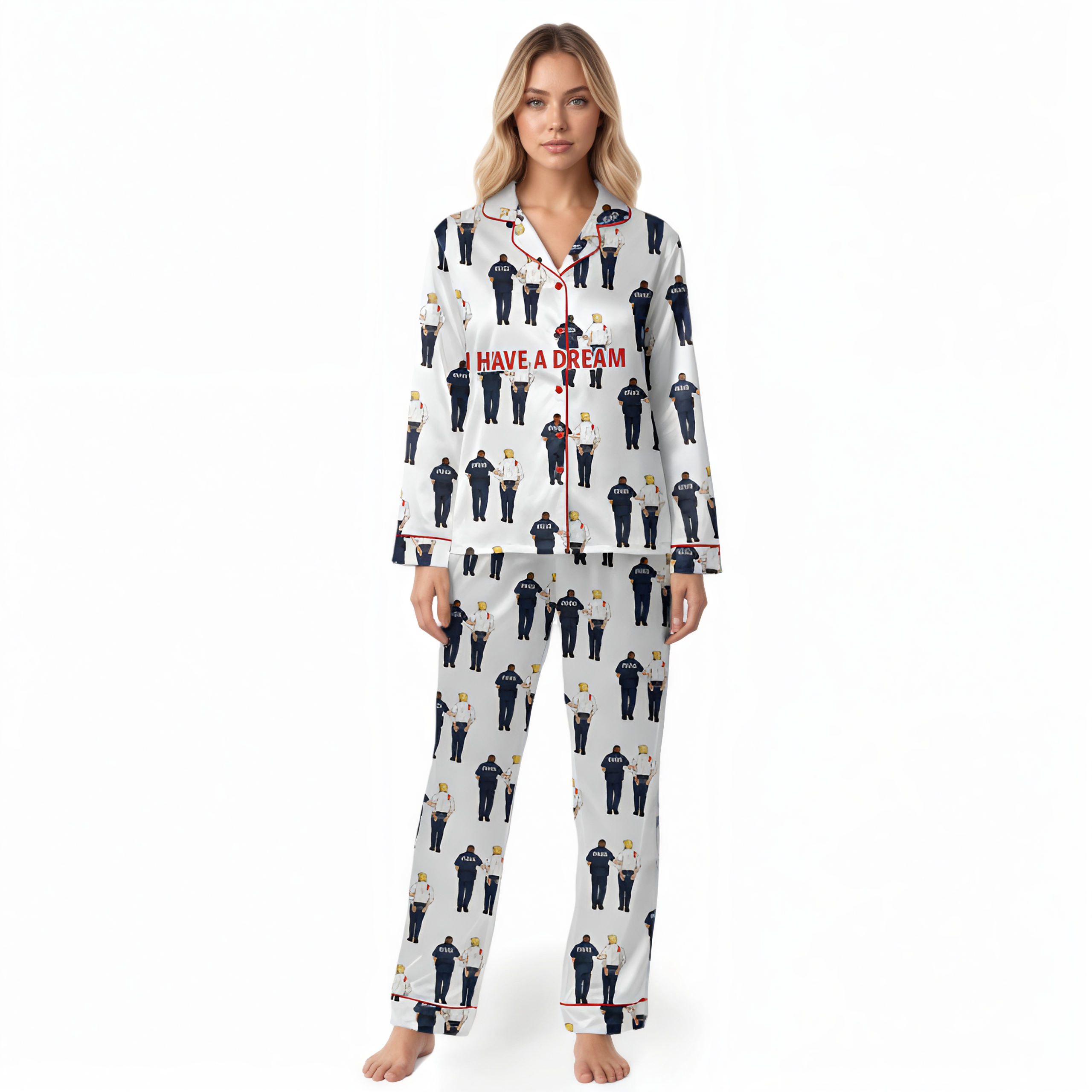 I Have A Dream Letter Printed Pajama Set