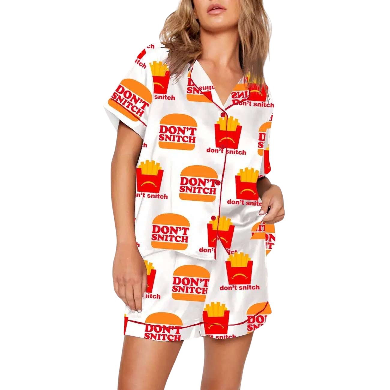Dont Snitch Printed Pajama Set