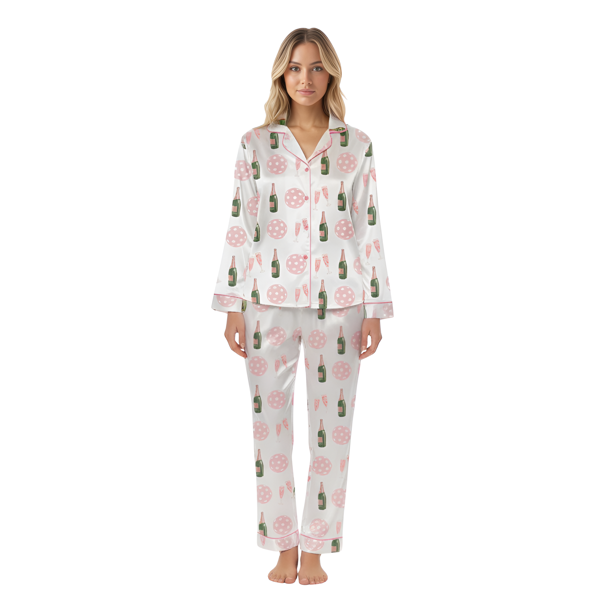 Pickleball Glasses Printed Pajama Set