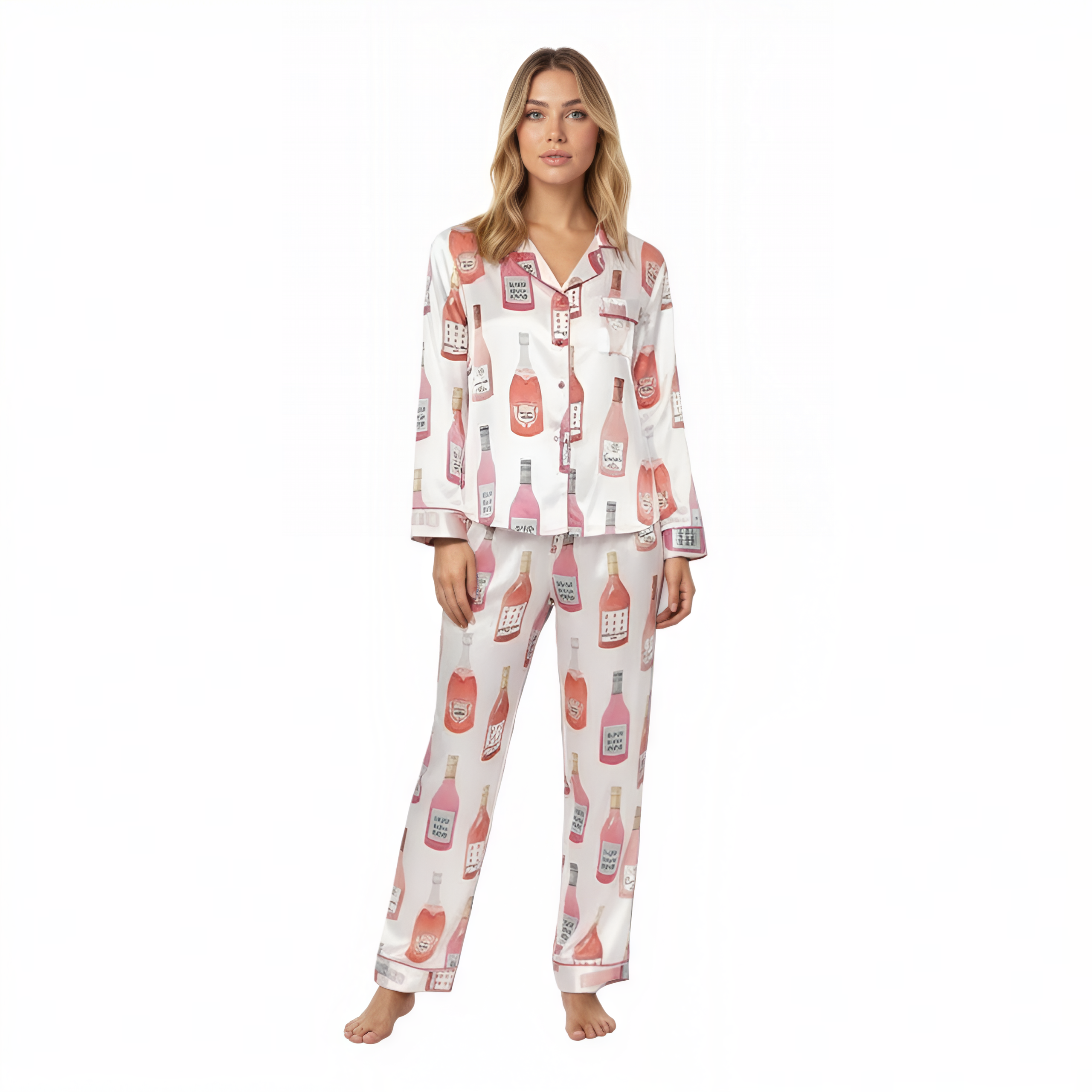 Rose All Day Inspired Bottle Themed Pajama Set For Women