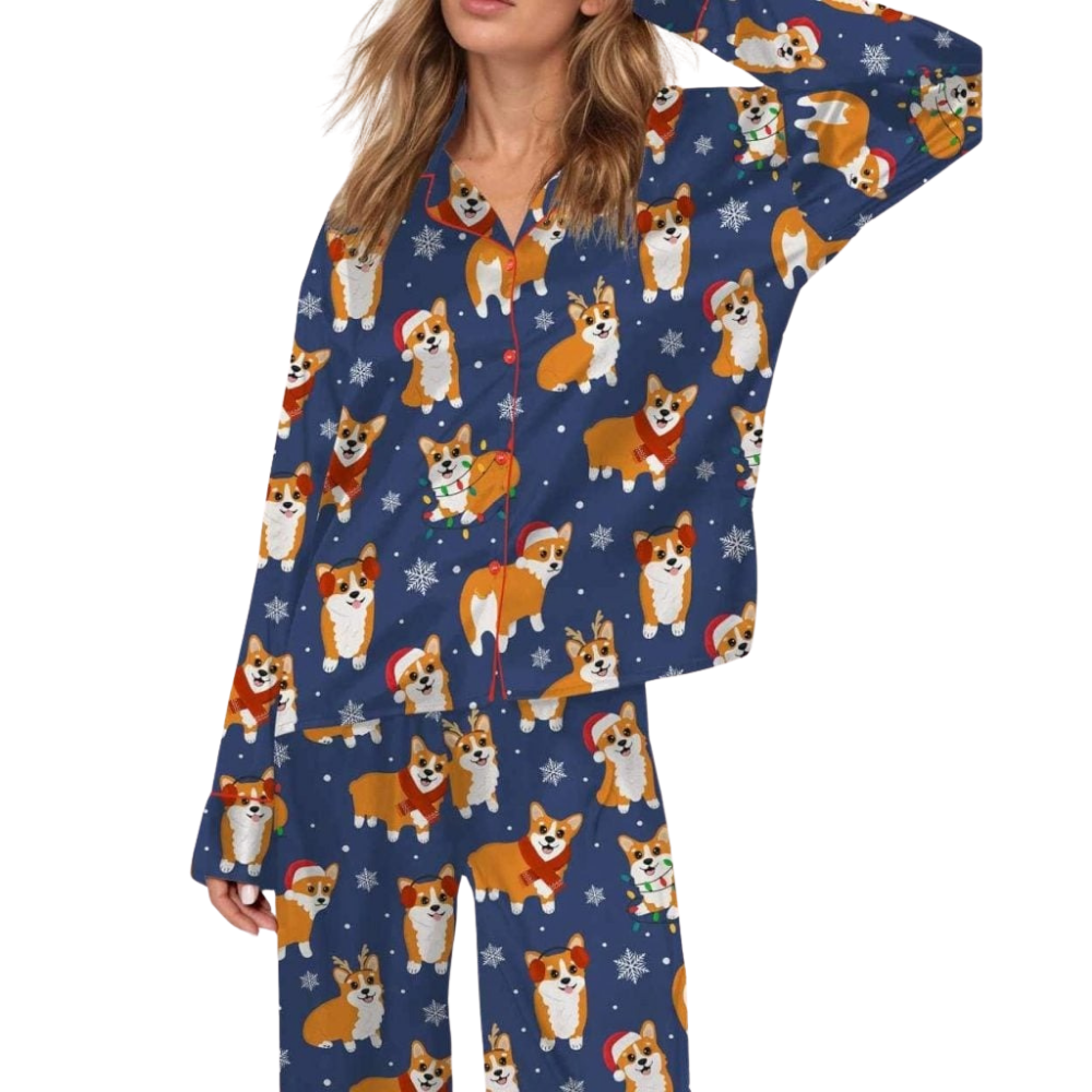 Corgi Christmas Themed Pajama Set