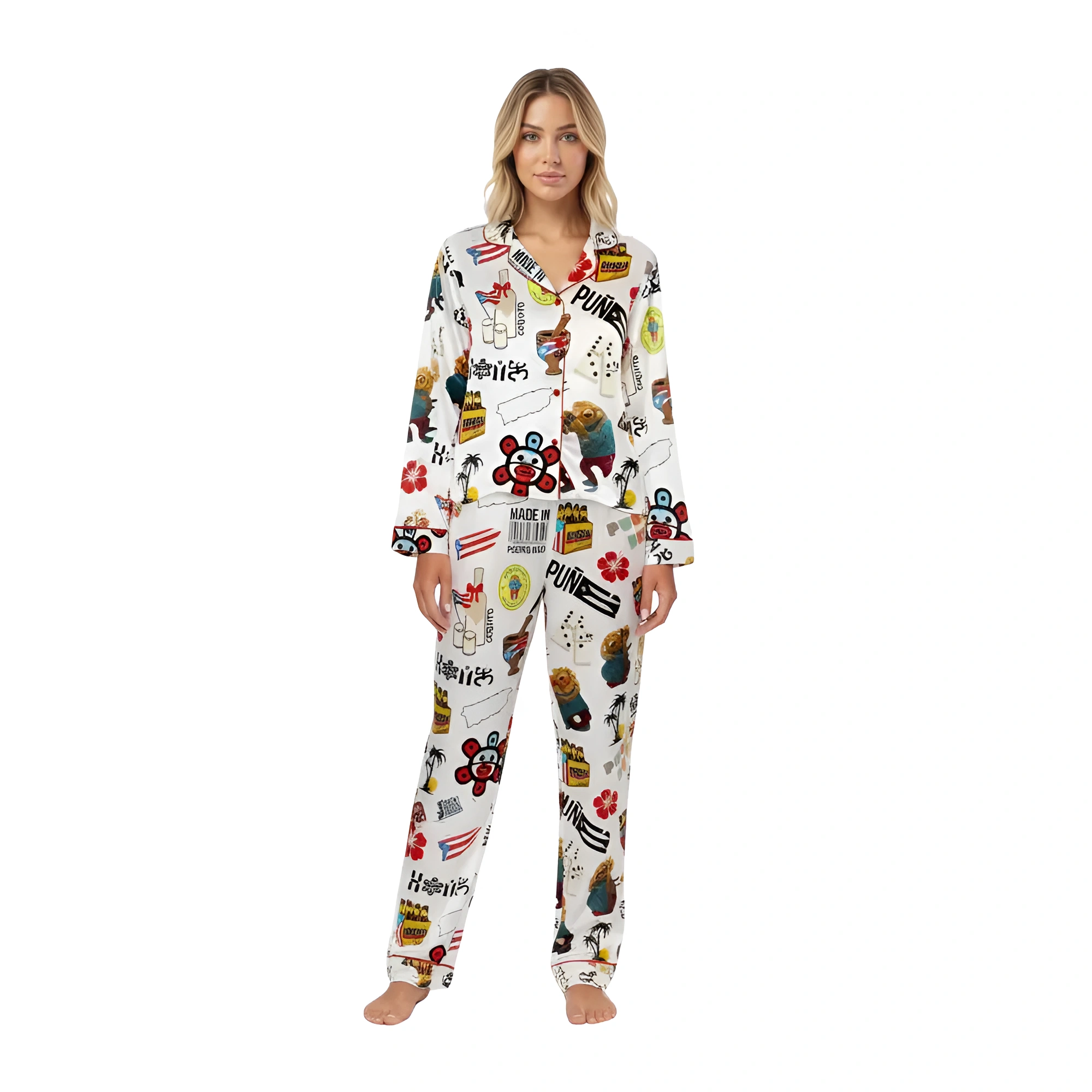 Puerto Rico Iconic Satin Pajama Set
