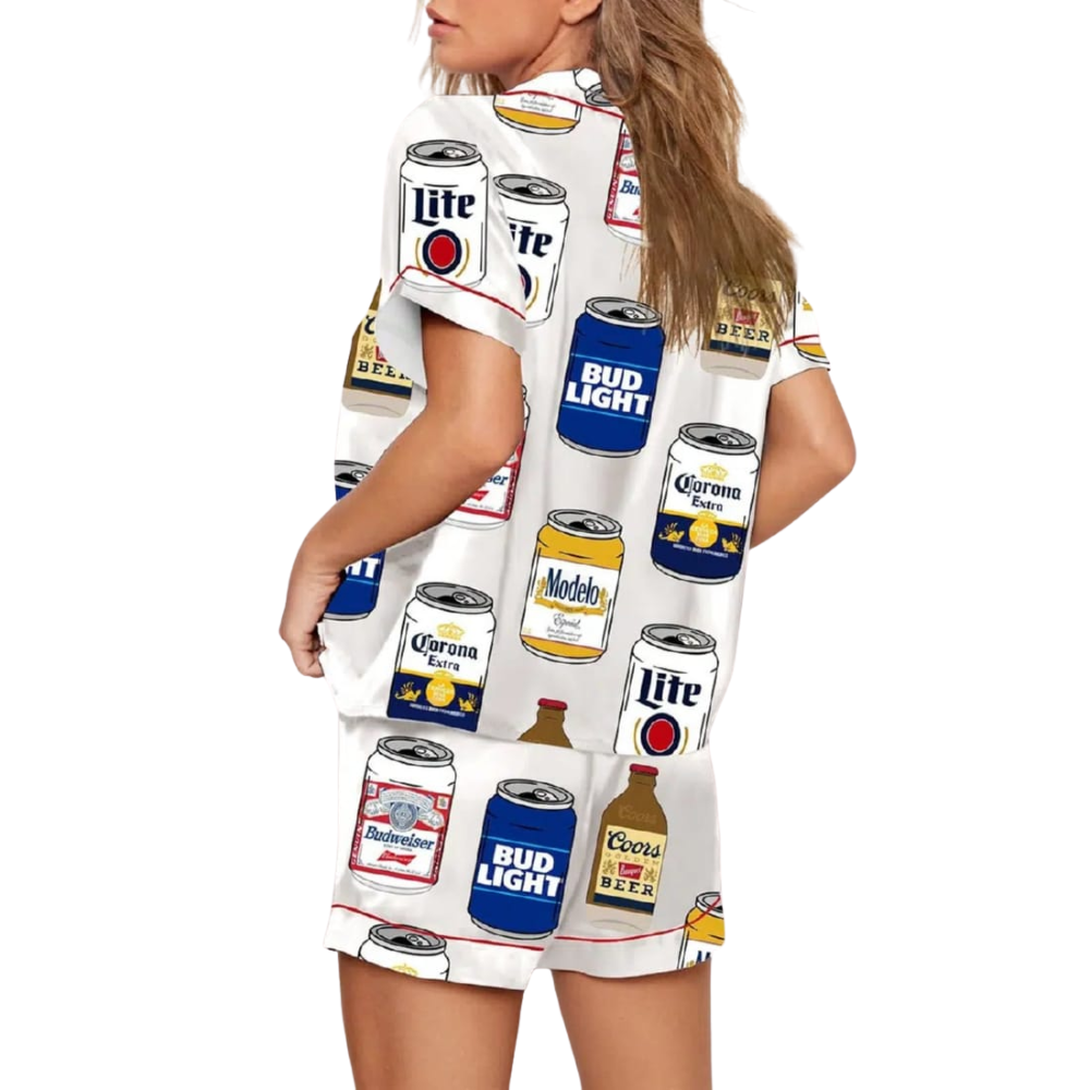 Iconic Can Design Pajama Set For Fun Nights