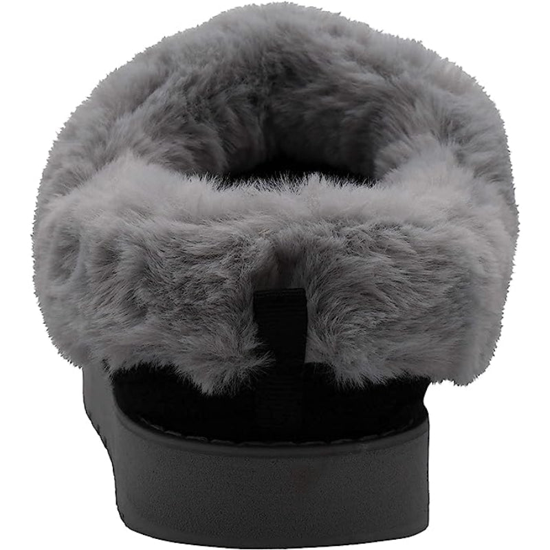 Cable Knit Memory Form Slipper With Rubber Sole