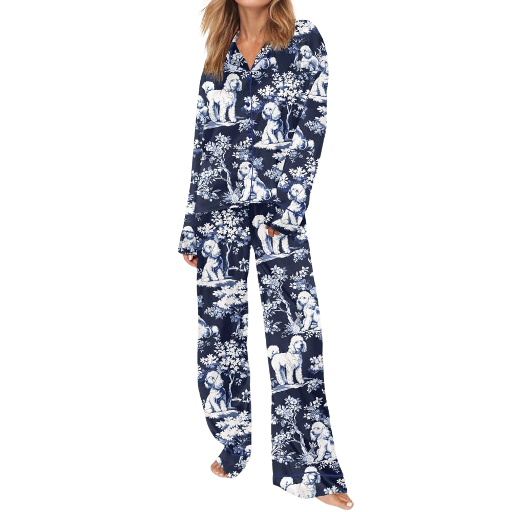 [Copy]Bernese Mountain Dog Themed Silky Satin Pajama Set