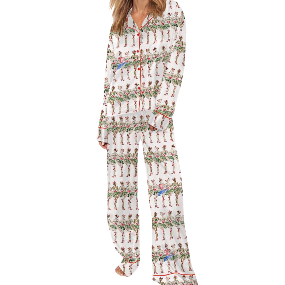 Christmas Radio City Rockette Satin Pajama Set