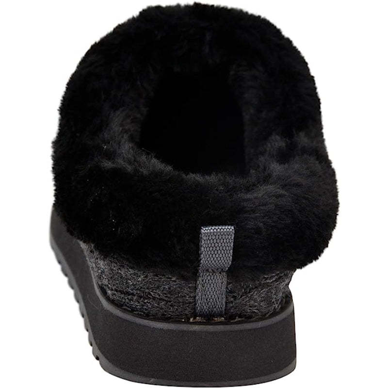 Cable Knit Memory Form Slipper With Rubber Sole